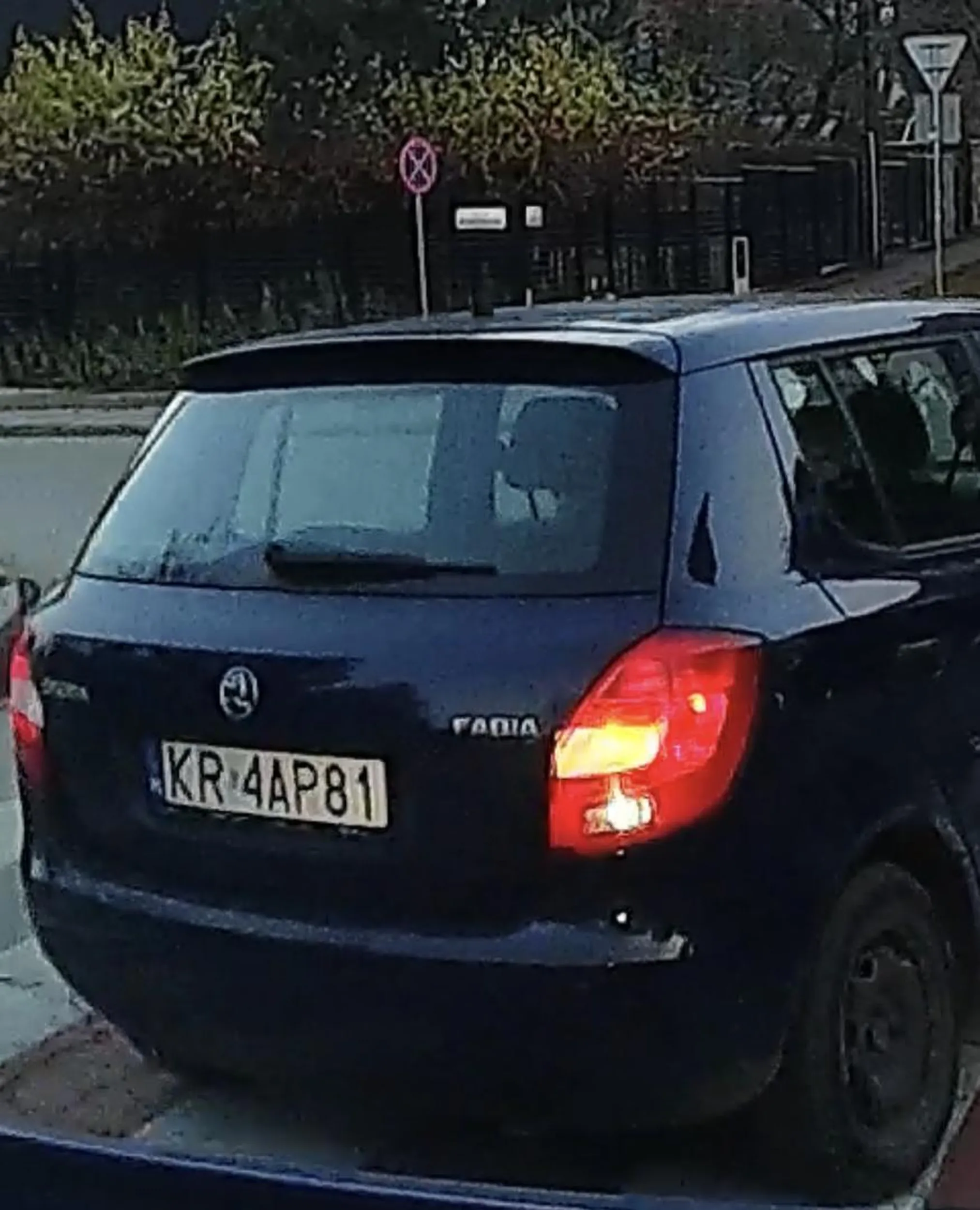 Omija bezpośrednio przed przejściem, na które wchodzi piesza.