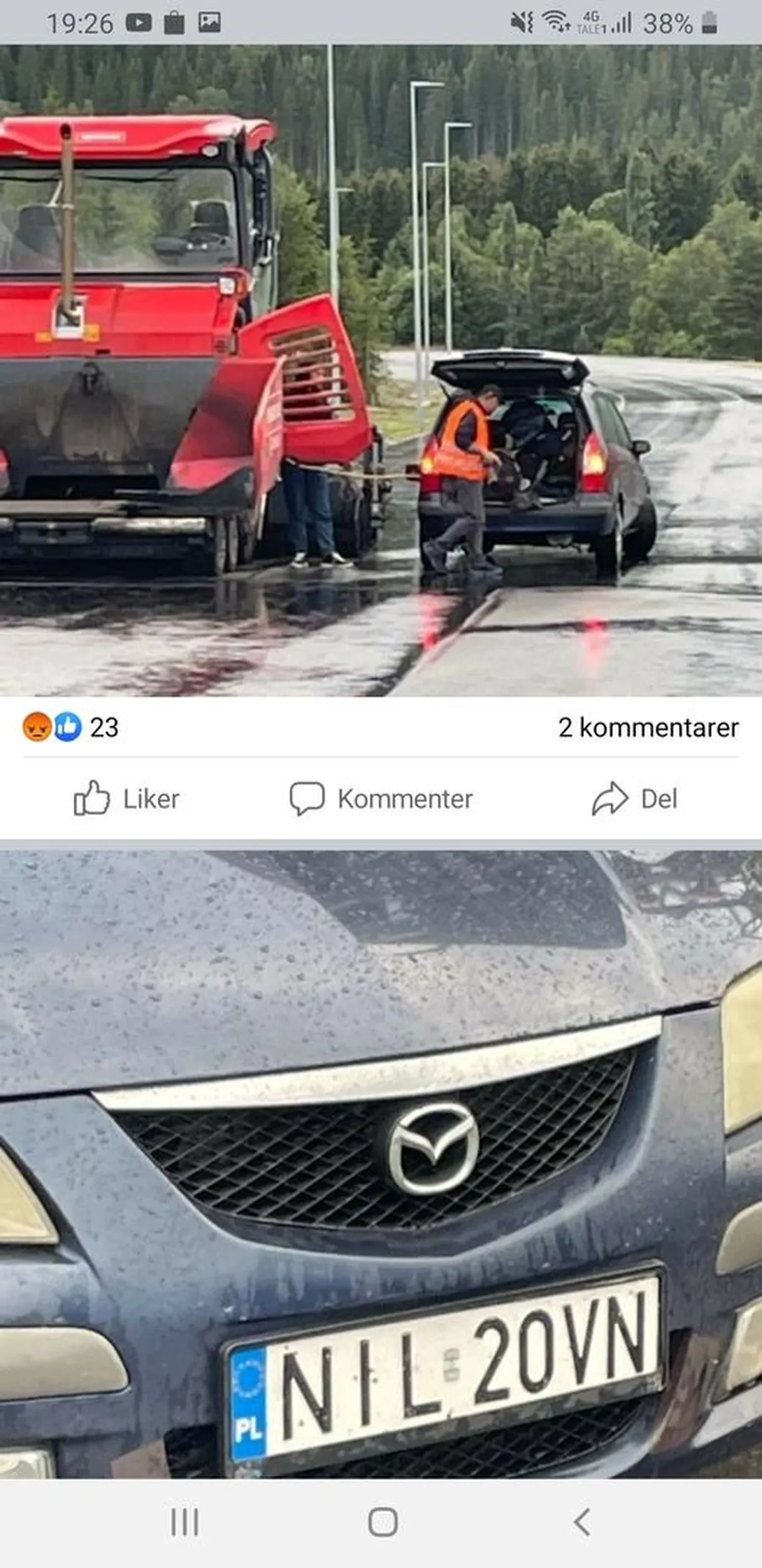 Kradnie rope w Norwegi.  Zdjecie z facebooka.  Zostal sfotografowany