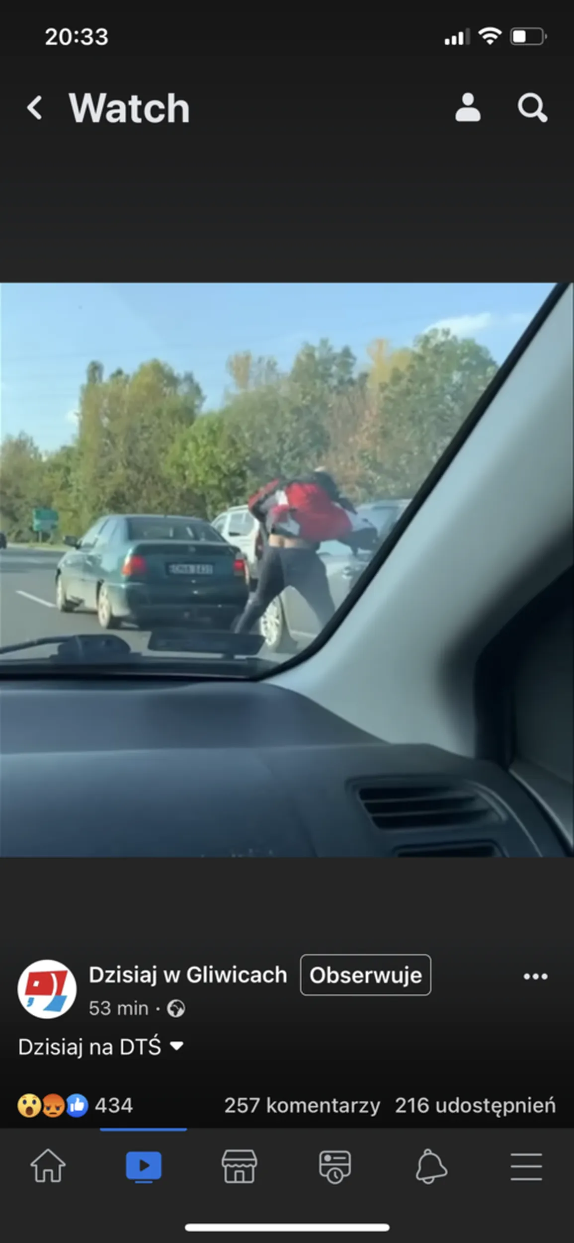 Psychopata napadł na człowieka w aucie na DTŚ
