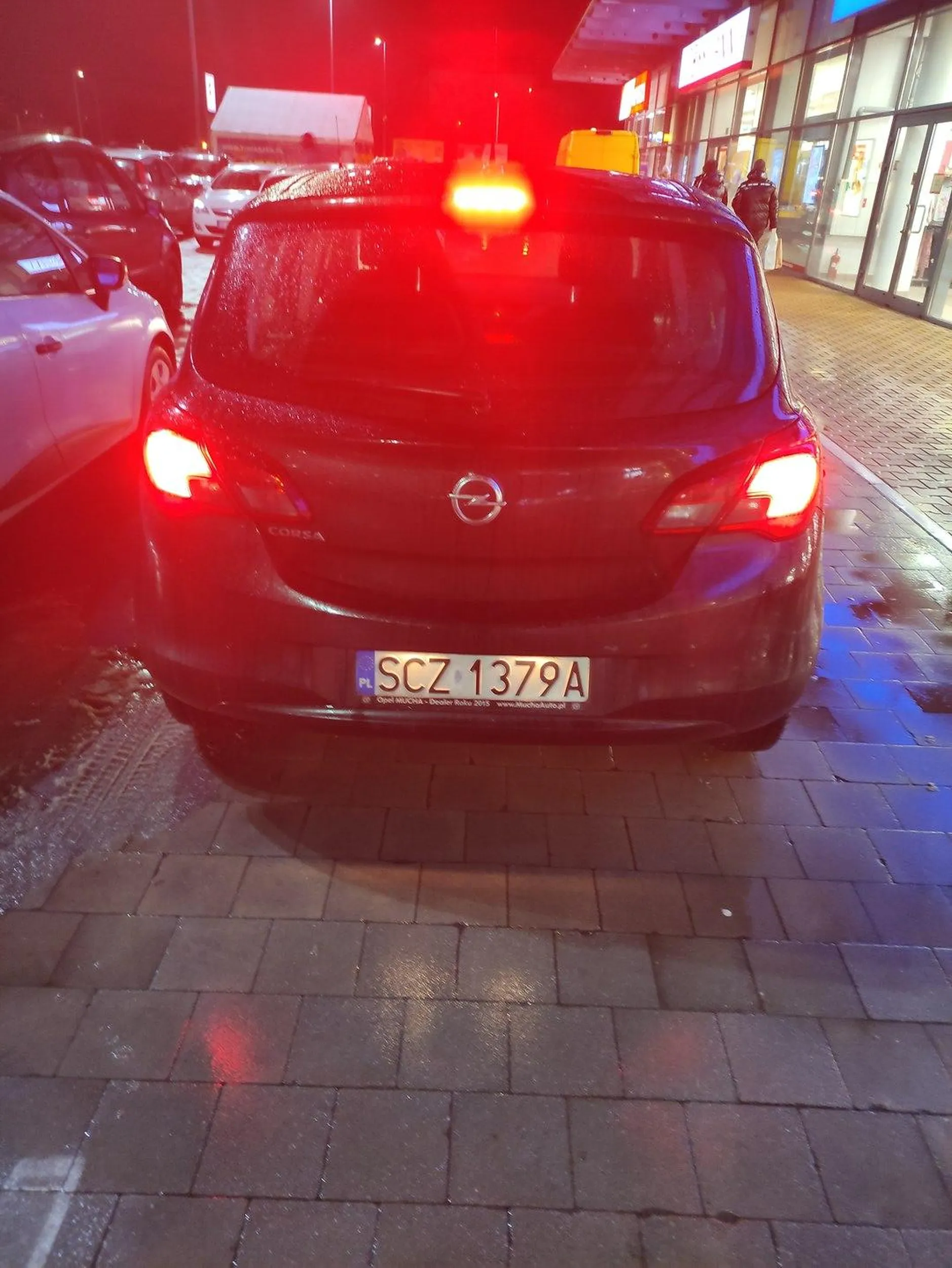 Pani postanowiła zaparkować blokując przejazd i zmuszając kierowców do jazdy po chodniku przy sklepie co z kolei zmuszało pieszych do jak najszybciej ucieczki w obawie o swoje życie. Nie polecam kiecy o ilorazie inteligencji stołu. Dziękuję i normalnym kierowca życzę jak najmniej takich idiotów na drodze, wesołych świąt. ;)