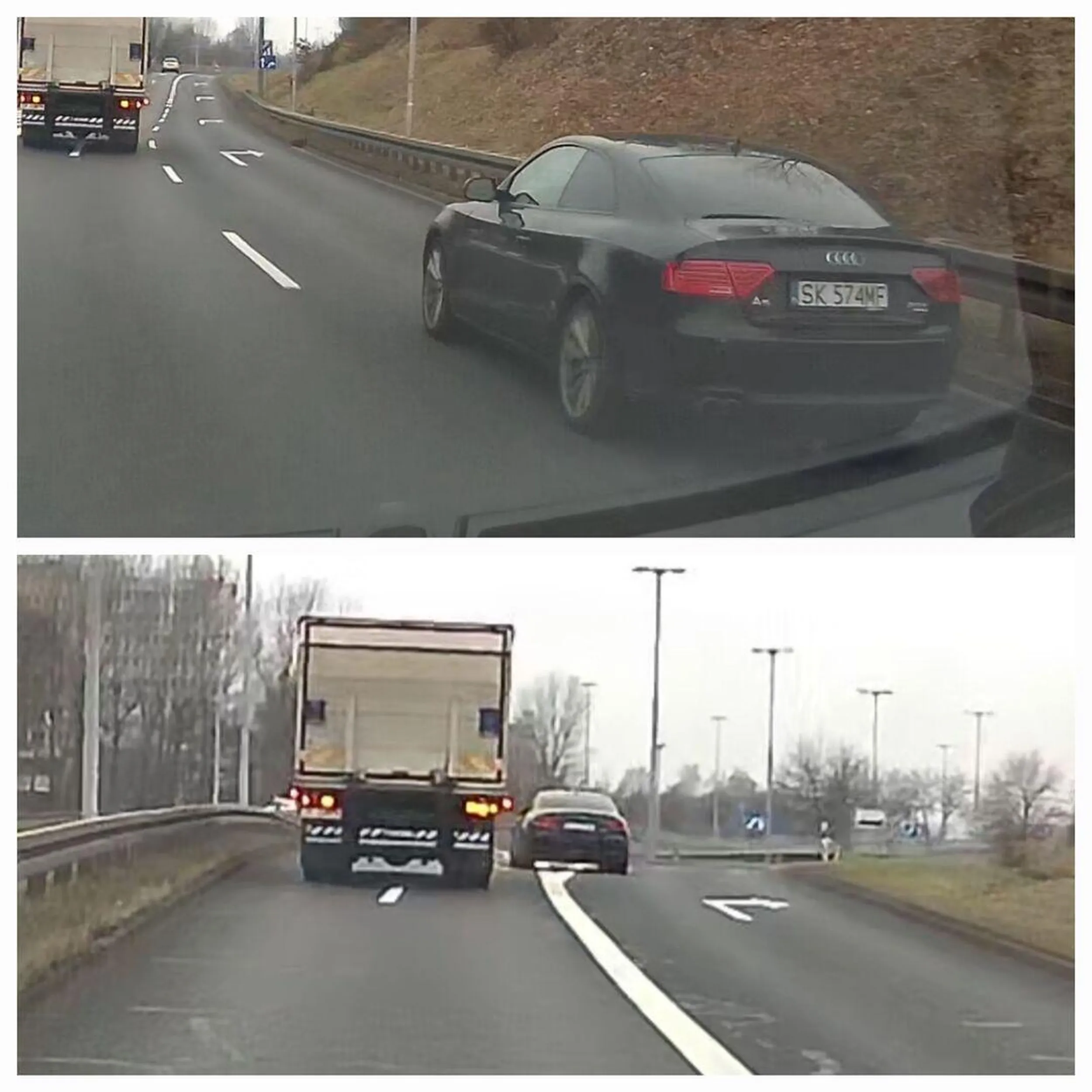 2 brudasów w starym audi, wyprzedza na 3 i łamie wszystkie znane przepisy, zagrażając innym, oby niedługo...