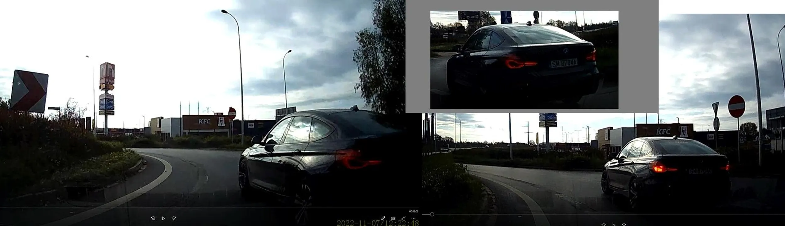 Człowieku zrób coś dobrego dla innych, pojedź na komisariat i oddaj prawojazdy. Oczywiście burak i prowokator z BMW. - zjeżdża za skrajnego prawego pasa na wewnętrzny pas na rondzie tuż przed maskę nadjeżdżającego samochodu, - nie używa kierunkowskazu, - nie korzysta z lusterek, - ma problem z trzymaniem się linii na drodze, - hamuje tuż przed maską pojazdu, - ma w dupie innych uczestników ruchu.