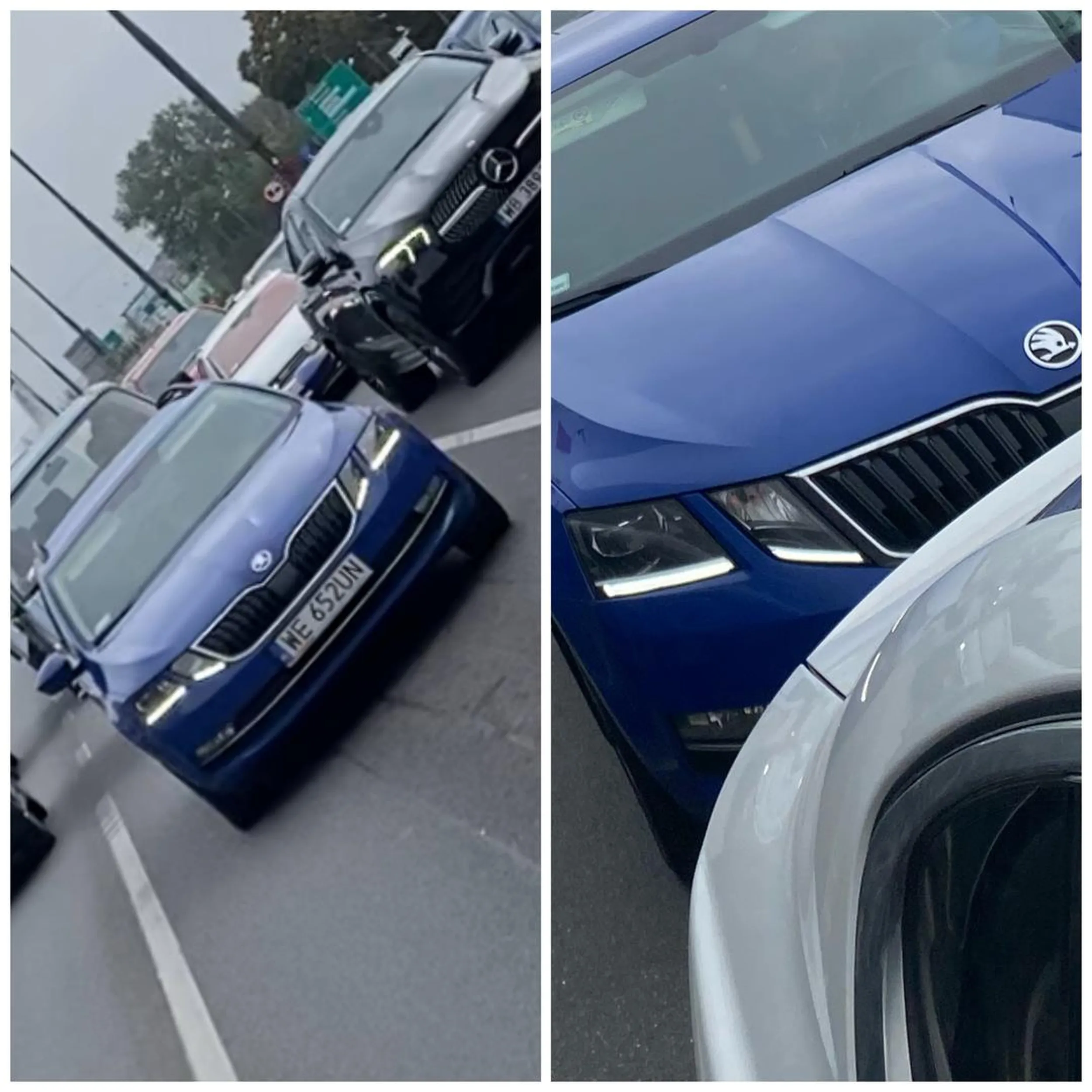 Najeżdża na tył, pomimo sporego ruchu na drodze.  Pewnie ma małego.