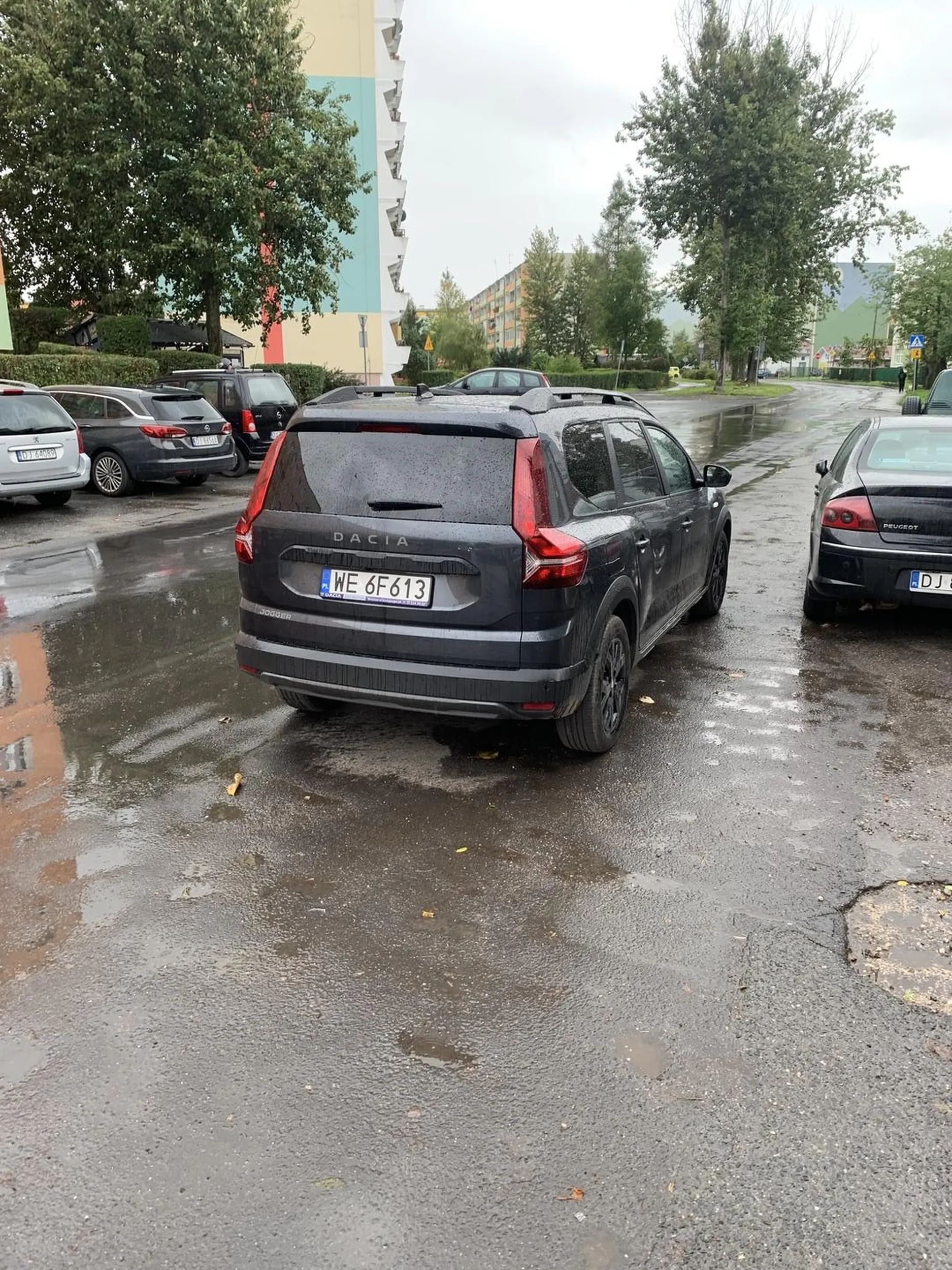 Kierowca zatrzymuje się gdzie popadnie tarasując przejazd po jezdni. Parkuje tak notorycznie!