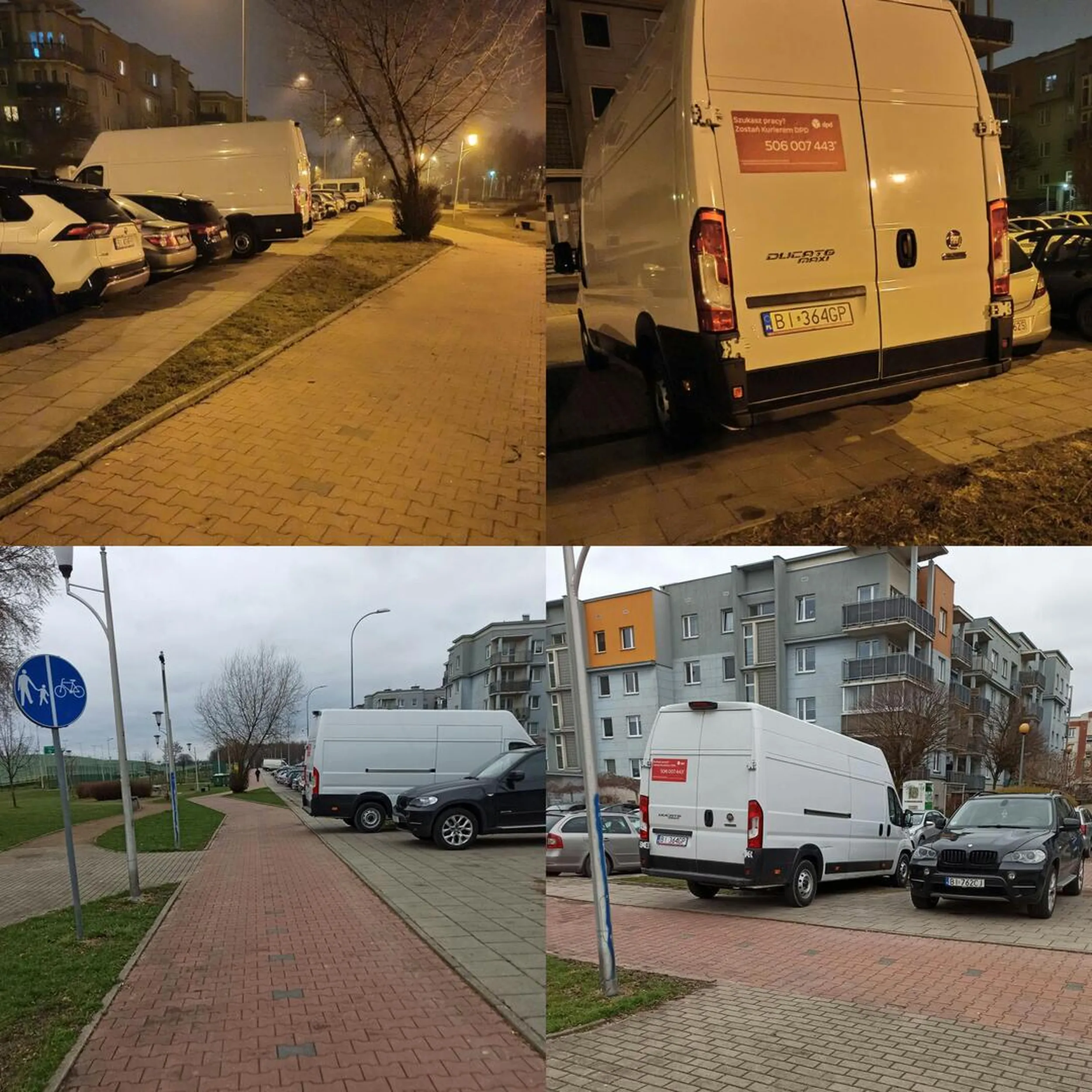 Kurier-półgłowek z DPD parkuje tak, że nie da się przejść chodnikiem. I tak dzień w dzień.
