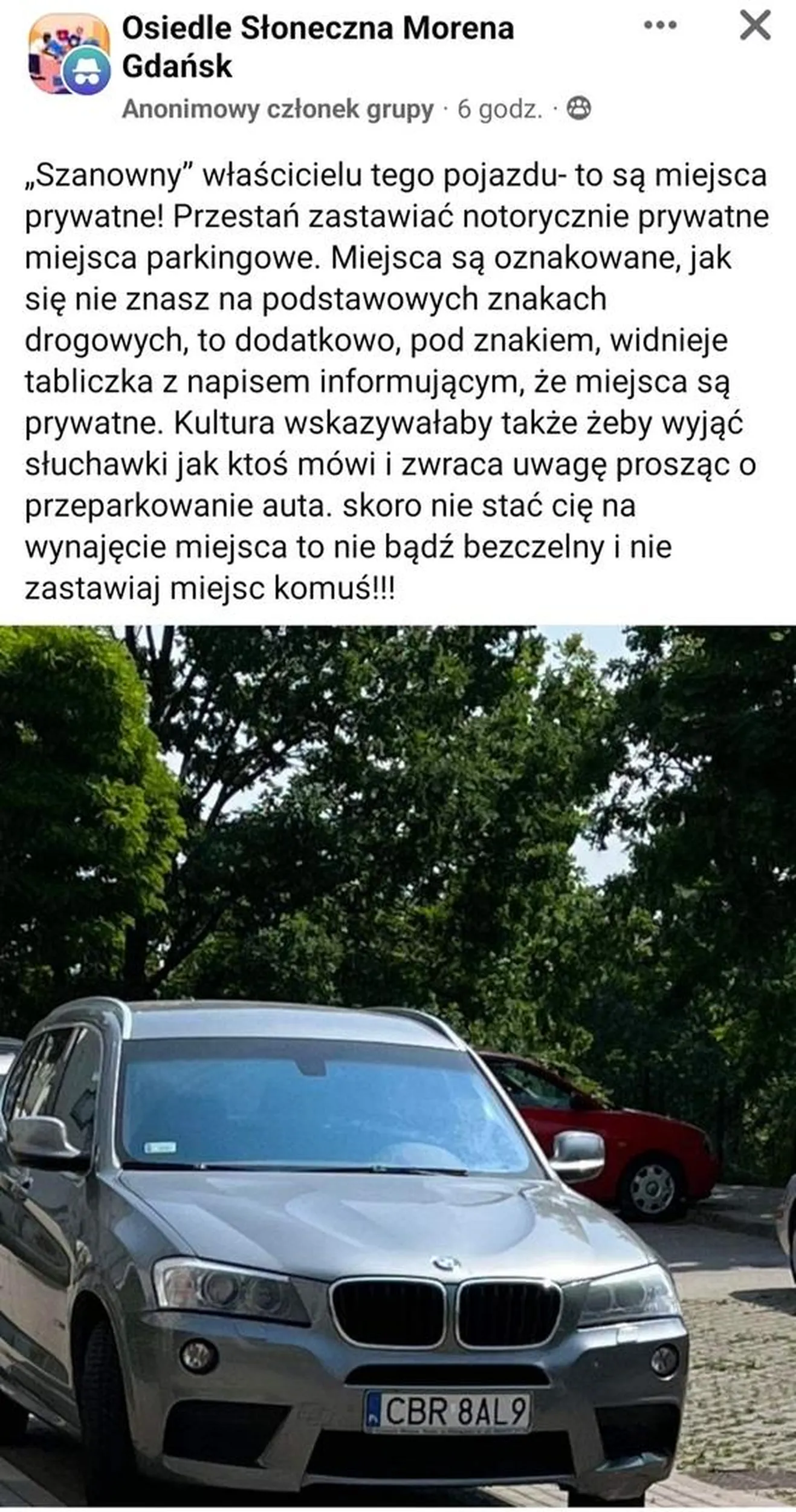 Słoik świadomie zajmuje prywatne miejsca