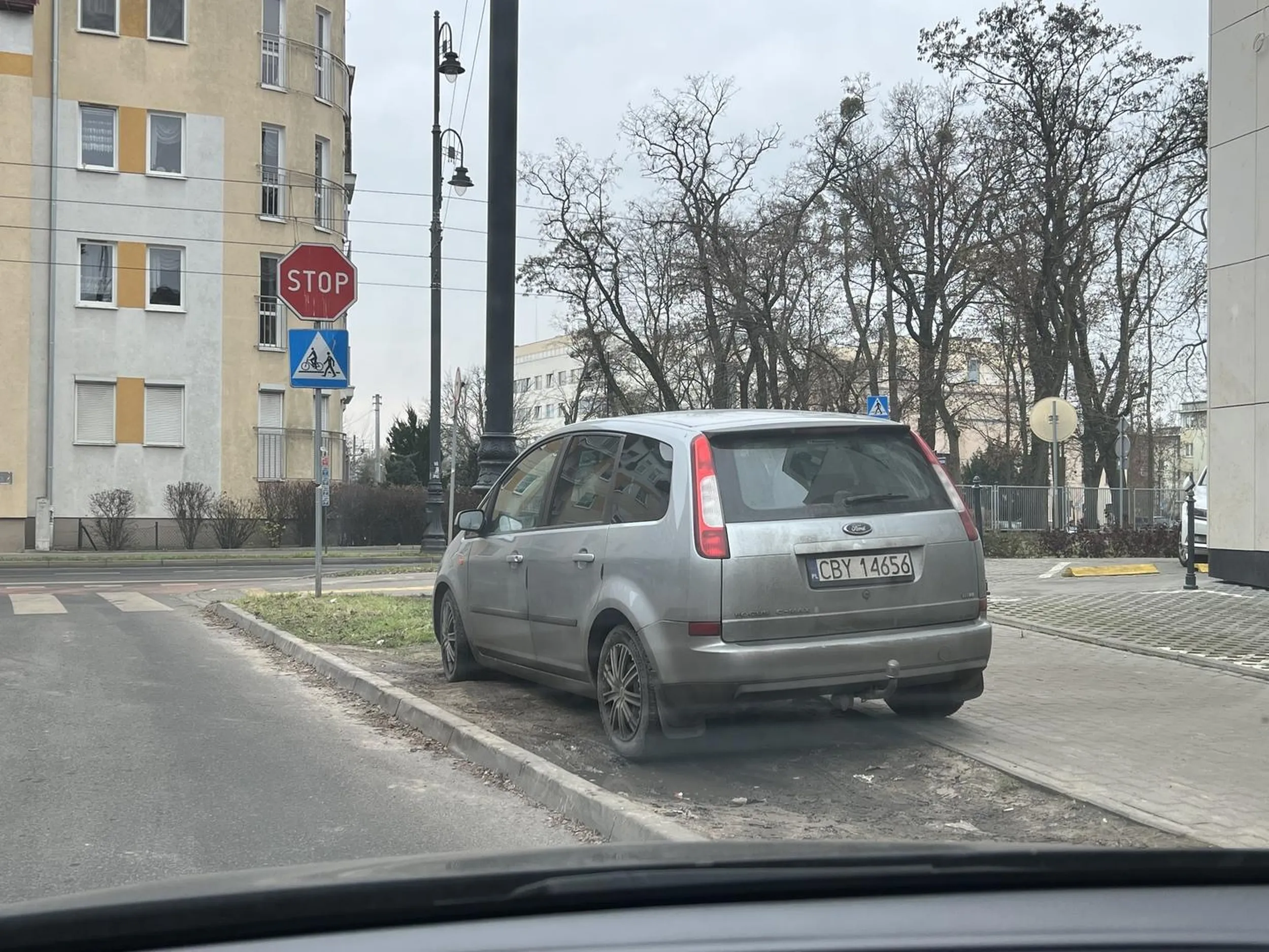 Zjeb rozjeżdżający trawniki.