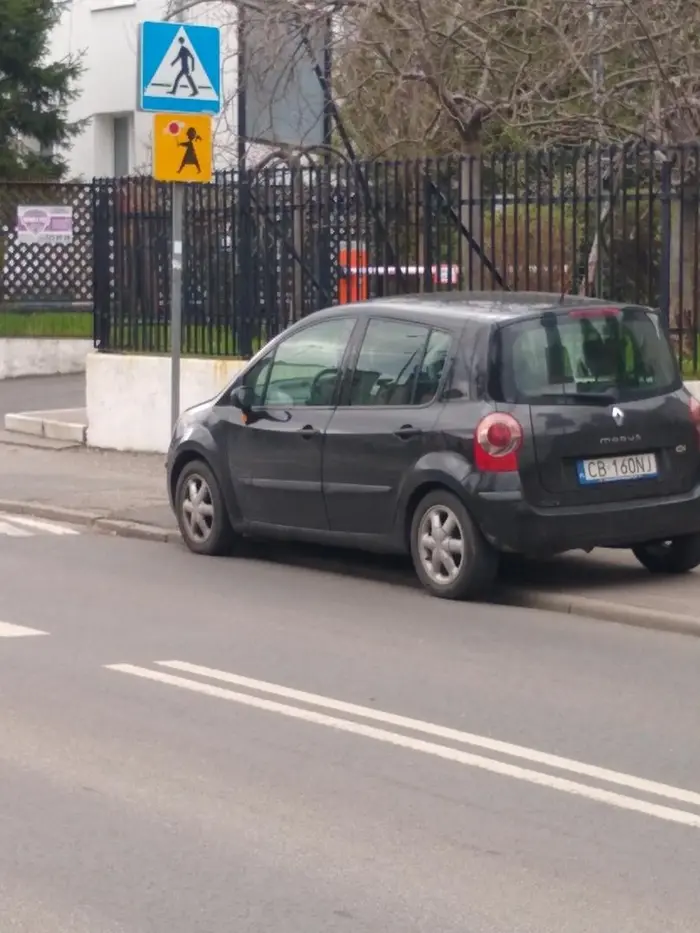 Tłumok parkuje przed przejściem i ogranicza widoczność