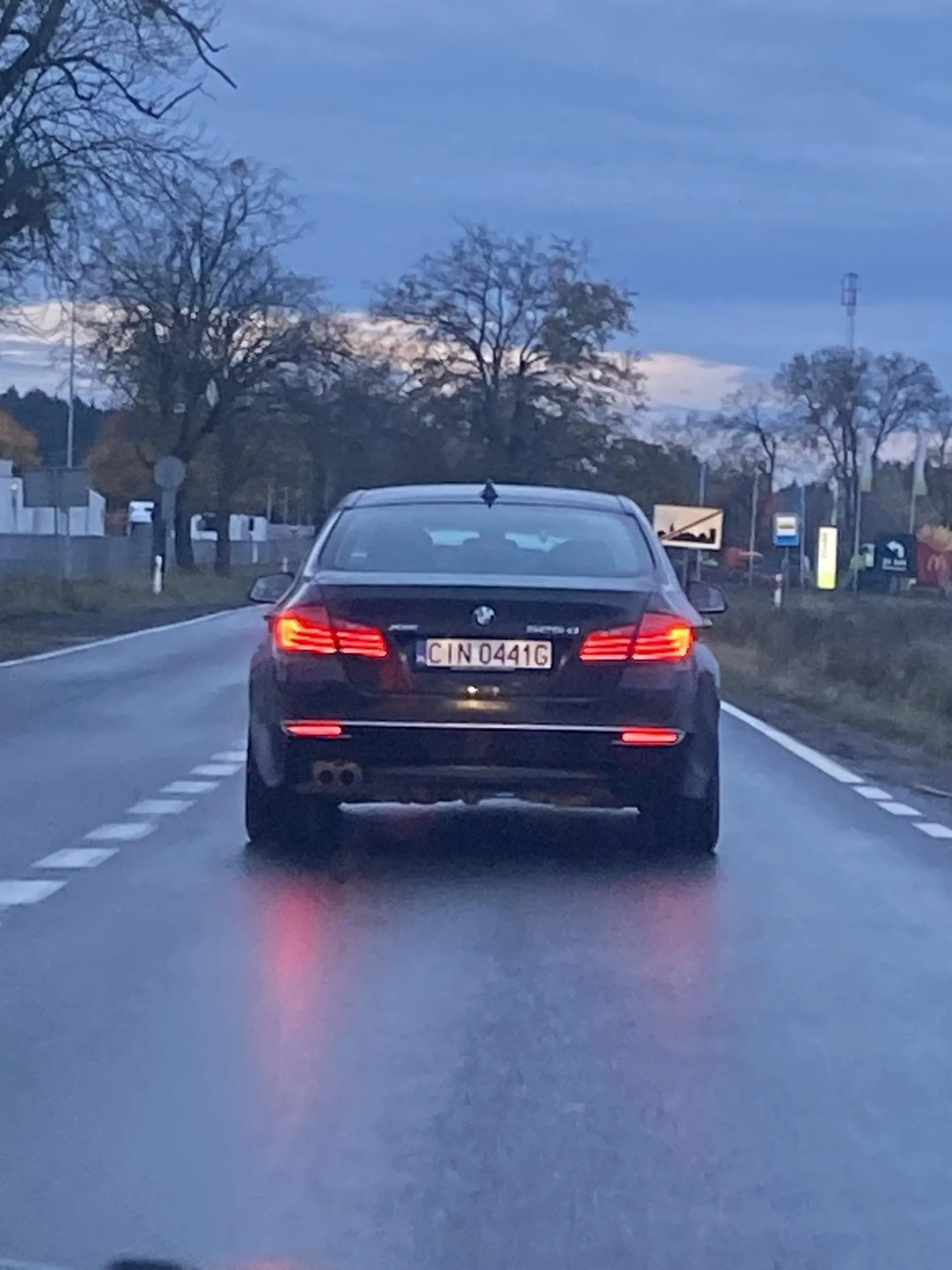 miły kierowca miga długimi na psy, dba o bezpieczeństwo kolegów i koleżanek z tyłu:)