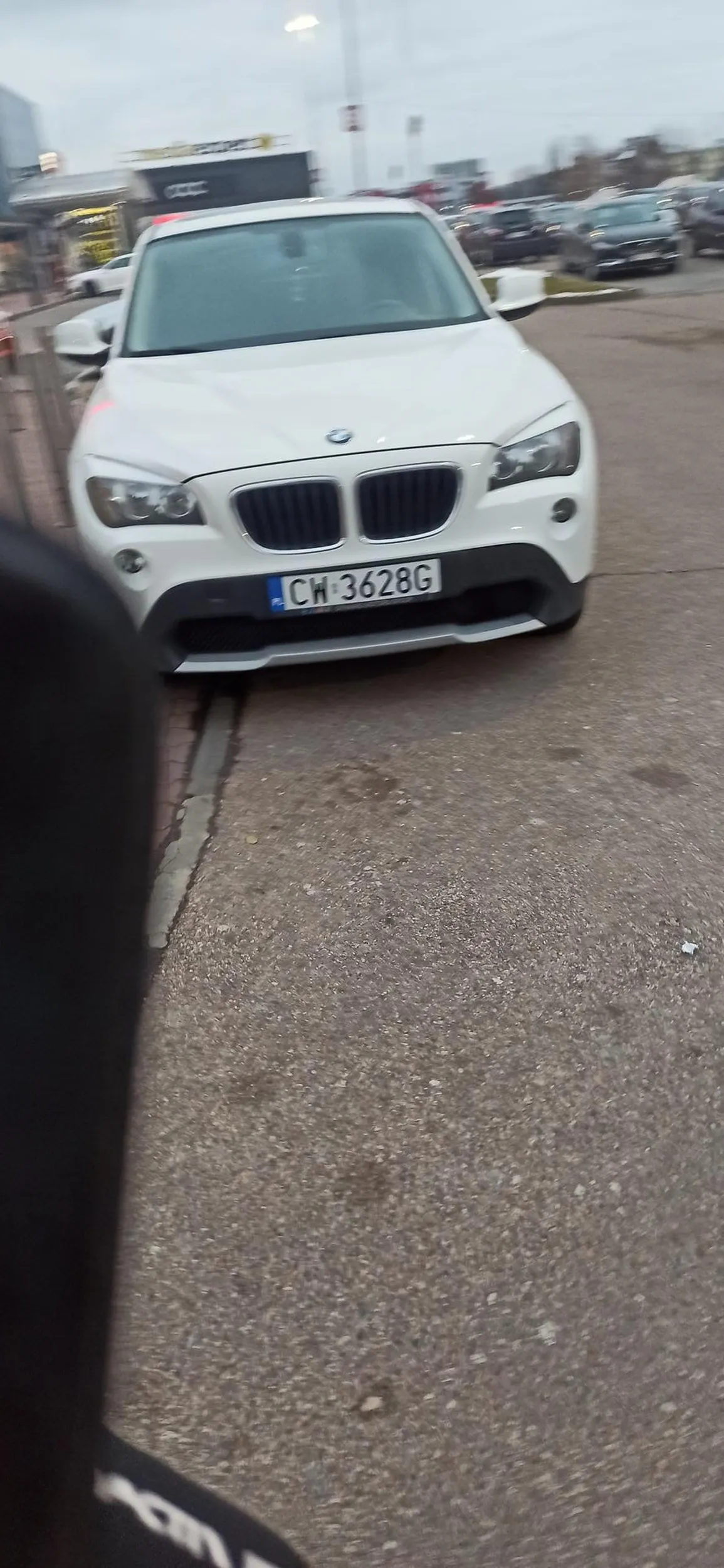 Gdyby nie słupki to by do sklepu wjeżdżał. Auchan