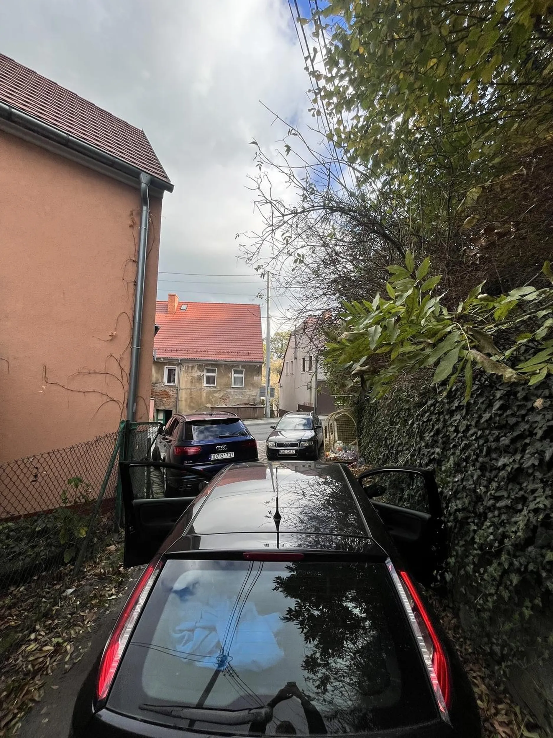 Zastawił wyjazd z drogi prowadzącej do posesji. Po 30 minutach trąbienia przyszedł i stwierdził że nie miał gdzie stanąć więc stanął właśnie tu.