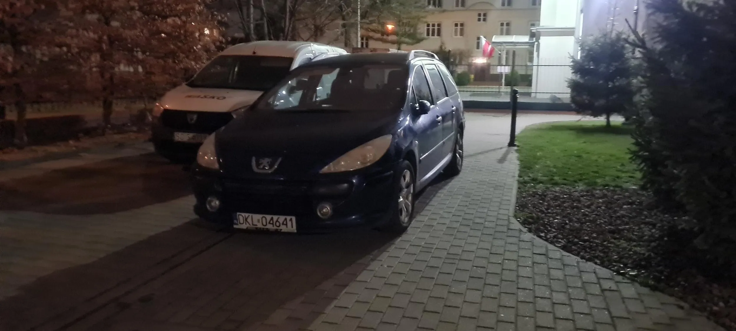 Won z chodnika melepeto.