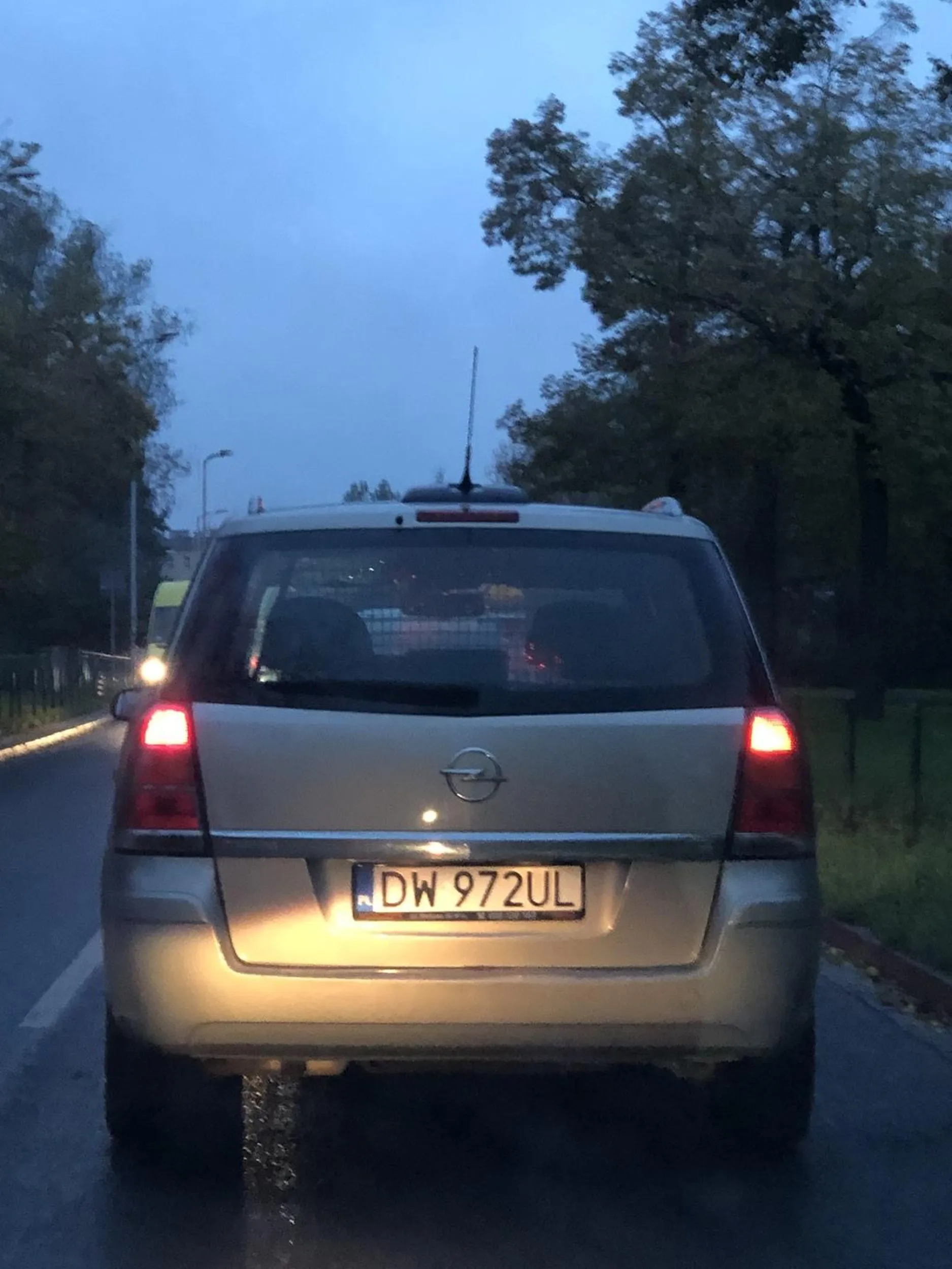 Piękne wyprzedzanie na podwójnej ciągłej i na pasach tylko po to aby wyprzedzić jeden samochód przed światłami!