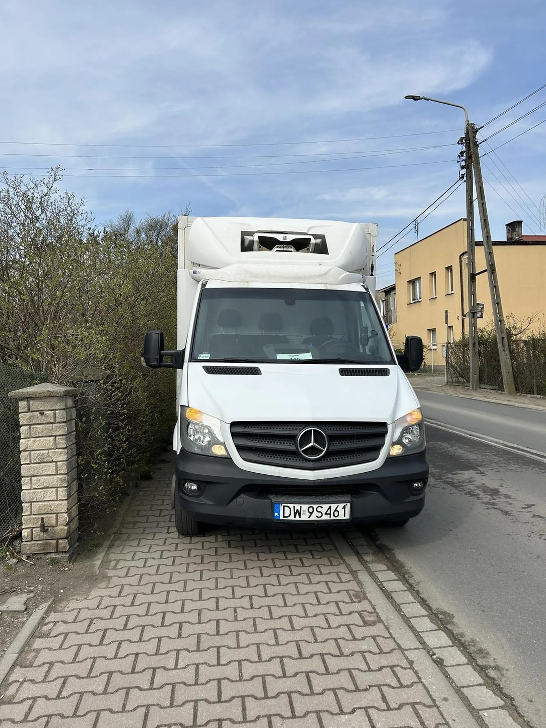 Blokowanie całego chodnika i połowy drogi.