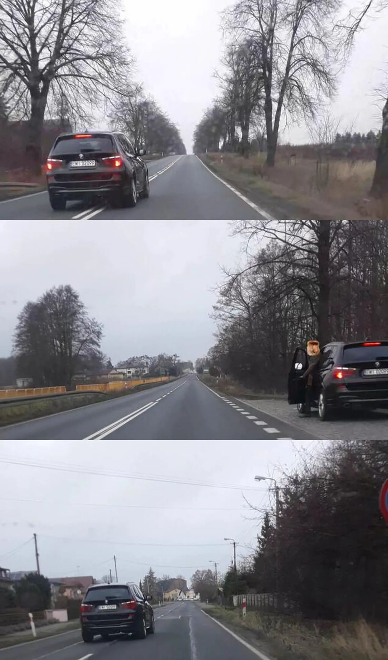 Pirat drogowy, wyprzedza wszystkich przekraczając dozwoloną prędkość poza i w obszarze zabudowanym, przekracza linię ciągłą, pretensje, że ktoś mu zwraca uwagę, mimo to dalej szaleje.