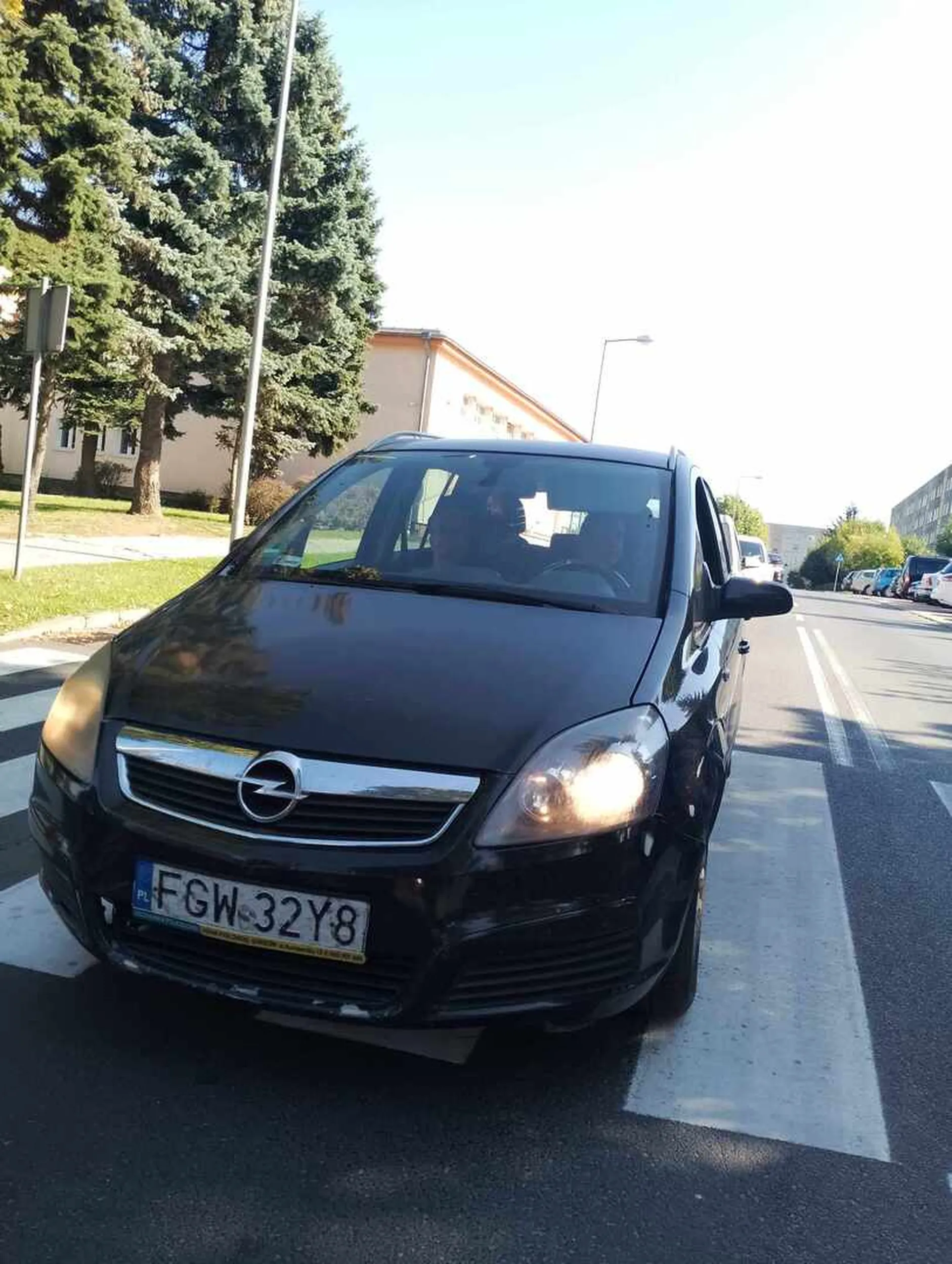 Baba twierdzi, że może tam sobie stać a pieszy nie ma prawa ;-) Prawko chyba wygrane w chipsach. No i tablica rejestracyjna chyba do wymiany bo mocno poobijana.