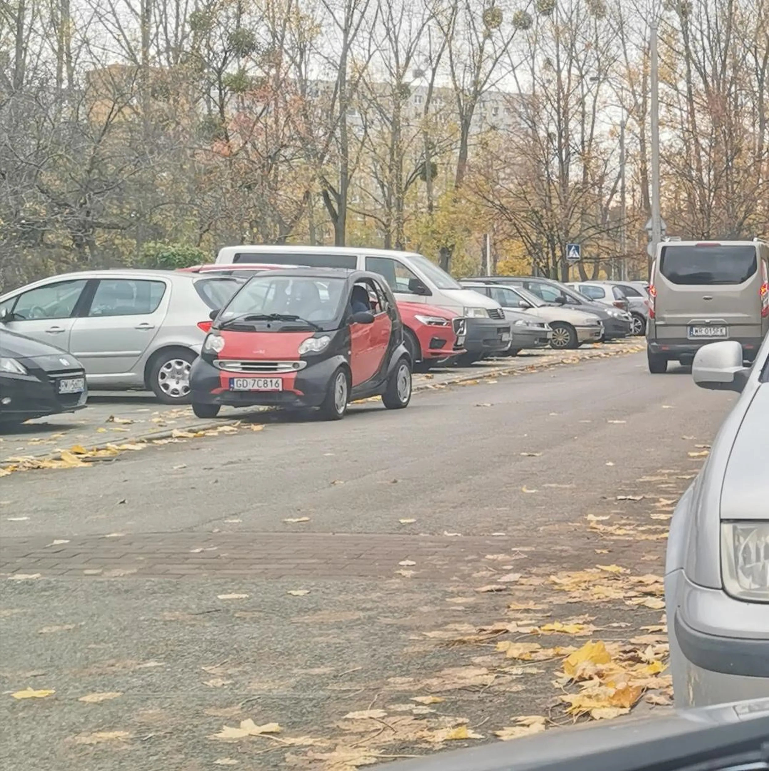 Auto proporcjonalne do umysłu kierującego. Zaparkował na ulicy przeszkadzając przy wymijaniu się aut i dodatkowo zablokował wjazd na miejsce parkingowe. Tyle czasu byś stracił jakbyś zaparkował normalnie..