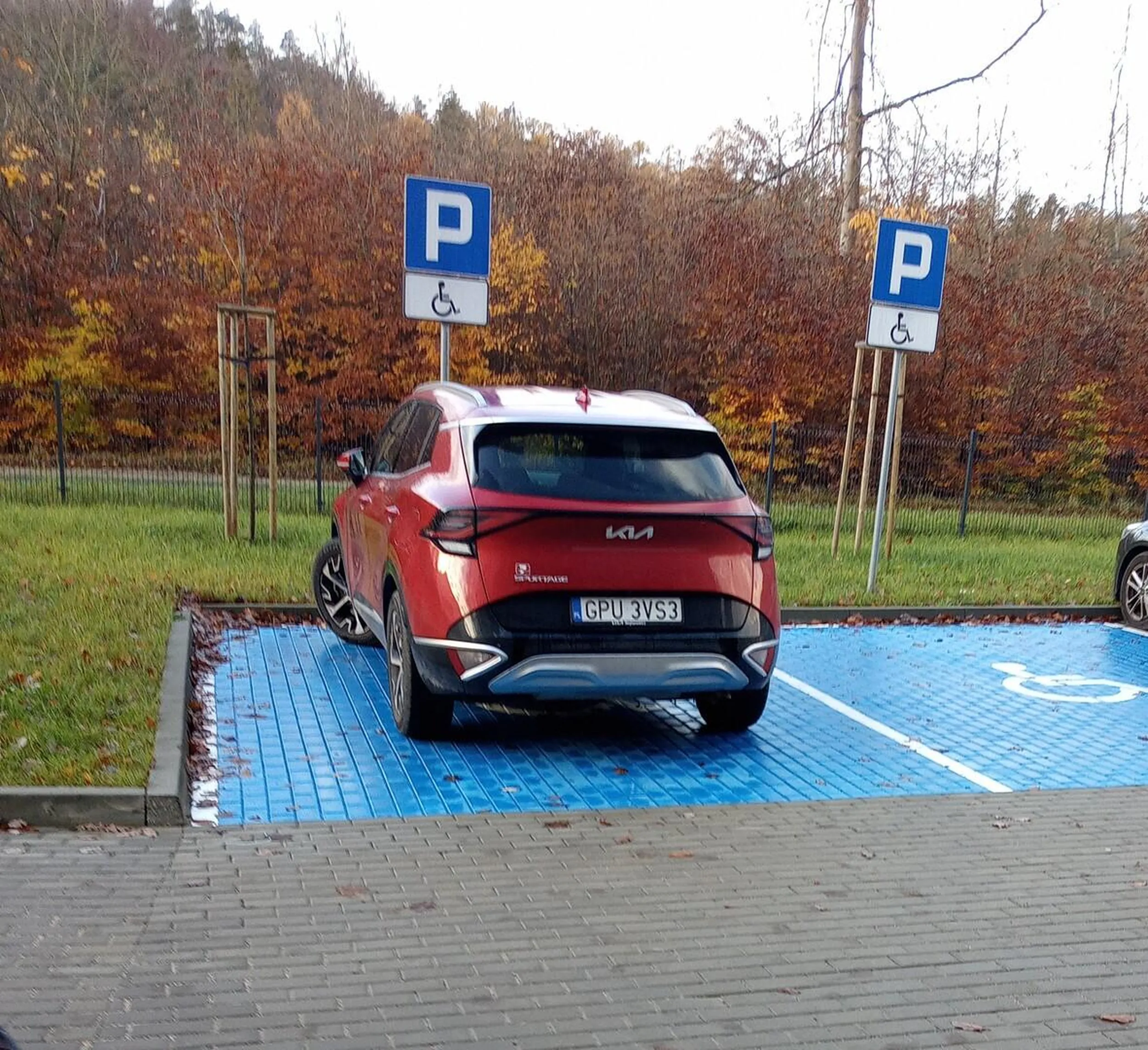 Staje bez plakietki na miejscu dla niepełnosprawnych.