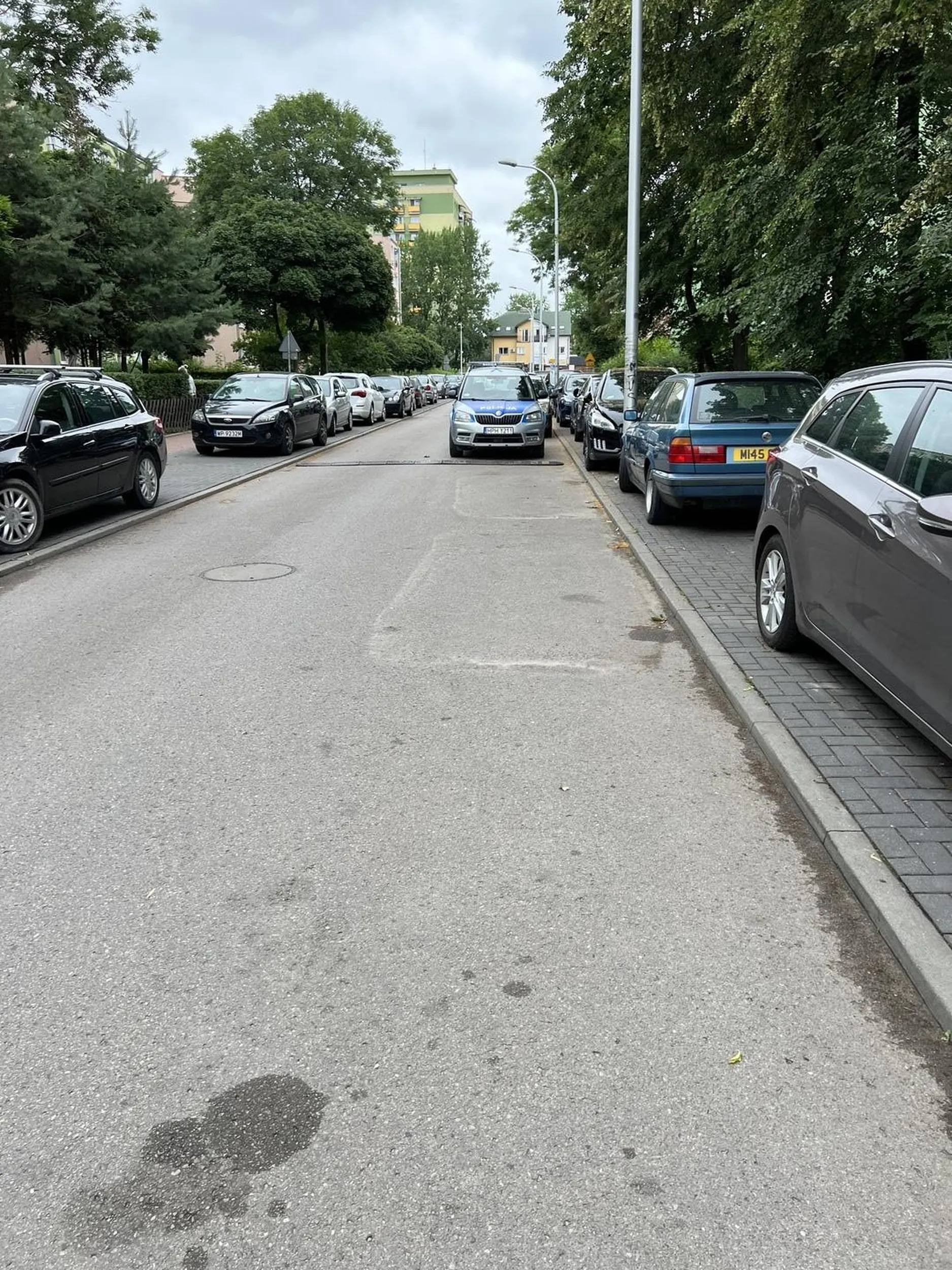 Przyjezdzaja by karac innych, a sami parkuja na zakazie