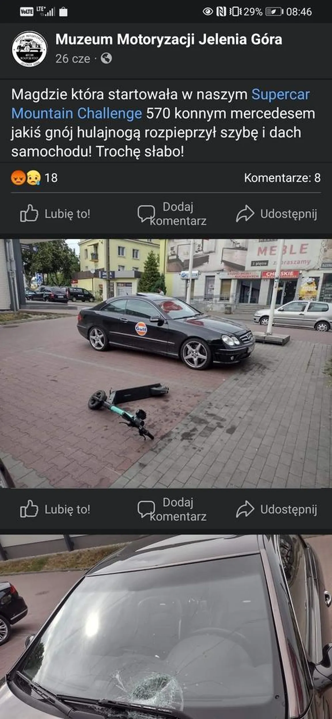 Autem porusza się Pan: S. Serweta Właśnie wyszedł z więzienia. I ma zakaz poruszania się pojazdami. Znany jest z pościgu po Zakopiance i dzwonieniu do adwokata... I  przejazdem czerwonym MG na czerwonym świetle po Krakowie. Auto jedno z jego kilku zarejestrowane jest na słupa. Ze względu min. na konflikty z prawem, długi itp. Zdażenie sprzed kilku tygodni gdzie, rzekomo ktoś rzucił hulajnogą na to auto, to jego sprawka, bowiem żyje on min. z wyłudzania ubezpieczeń...