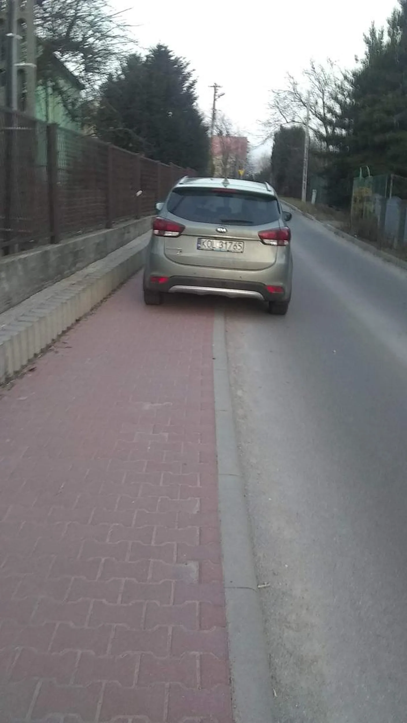 Blokowanie chodnika.