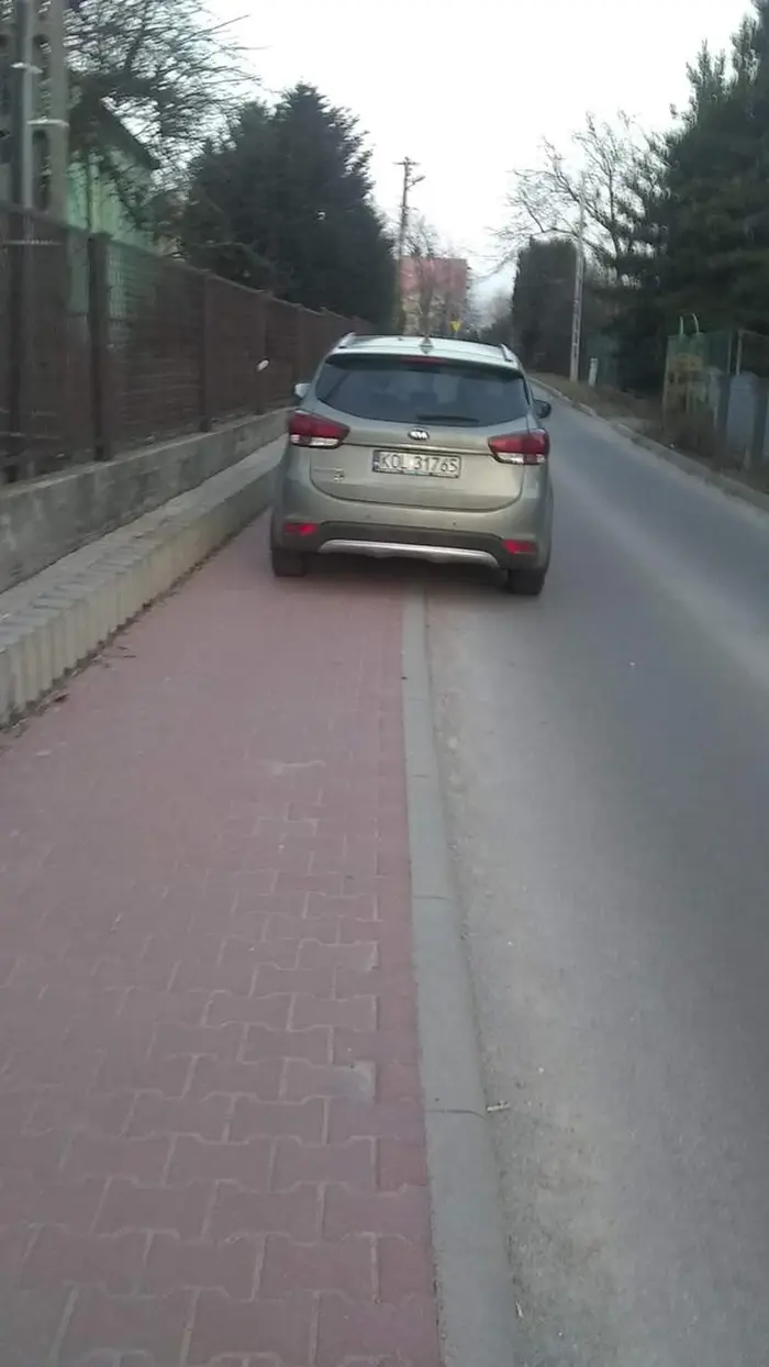 Blokowanie chodnika.