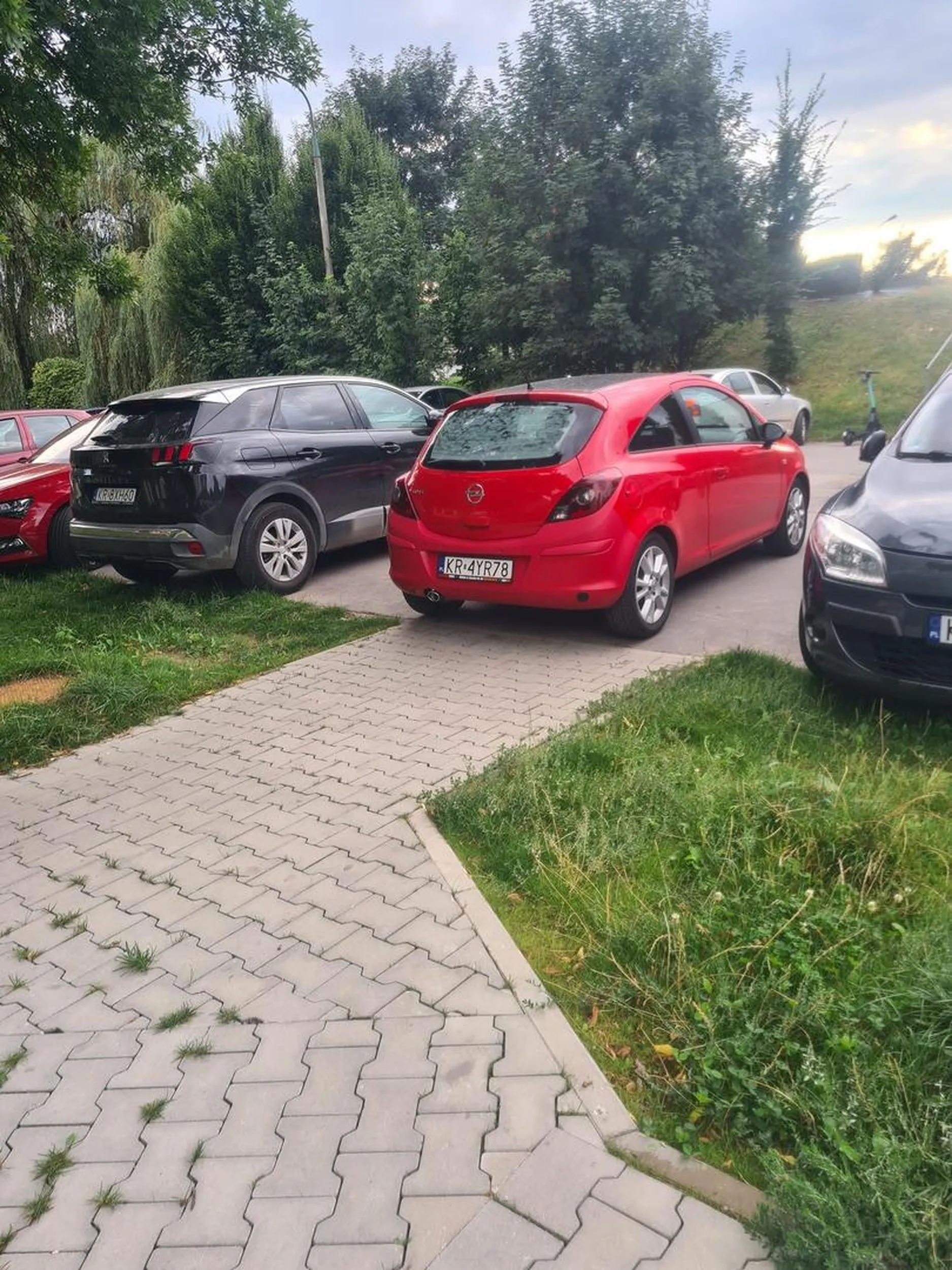 Już czwarty dzień stoi na chodniku na przejściu na Osiedlu Strusia,mam nadzieję,że w końcu ktoś będzie się przeciskał z wózkiem z wystającymi drutami lub szedł z siatką z gwoździami,inaczej do pustego łba nie dojdzie