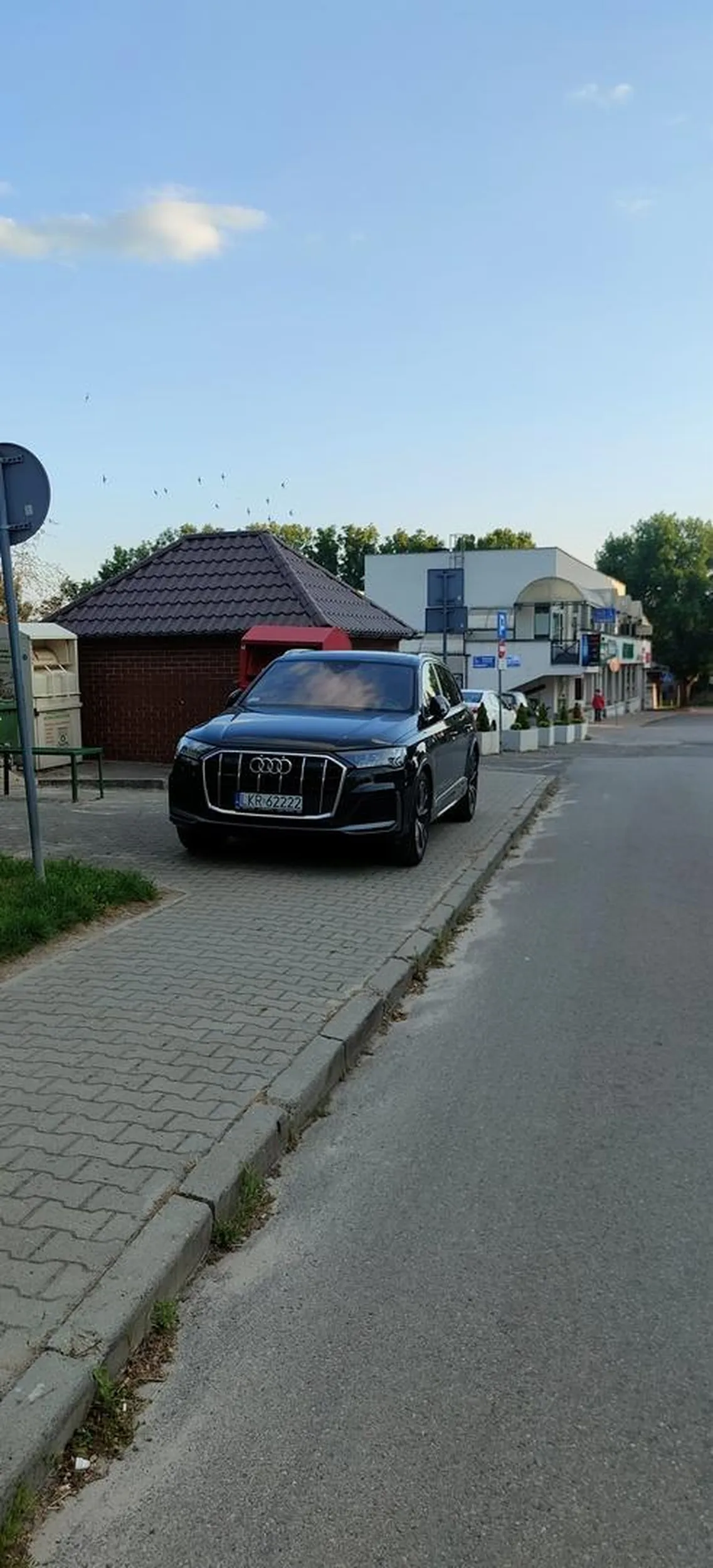 Miejsca dookoła mnóstwo ale księcio lub księżniczka musi zaparkować na chodniku