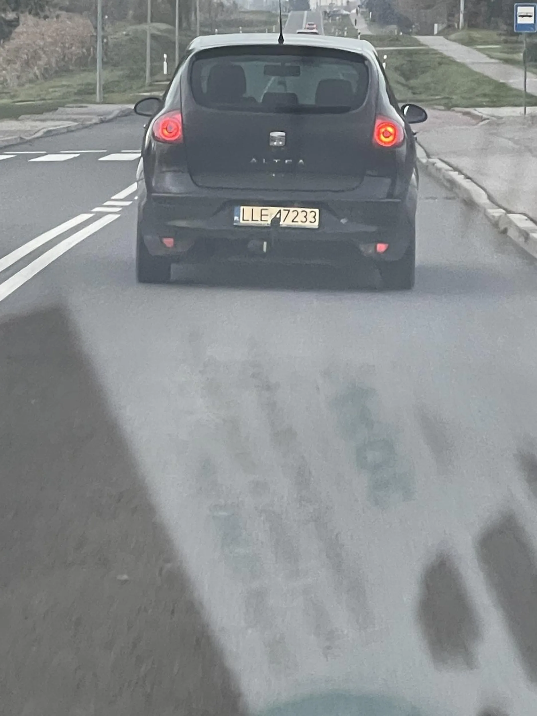 Pani kierująca tym autem potrąciła psa i uciekła z miejsca zdarzenia, nie udzielając mu pomocy.