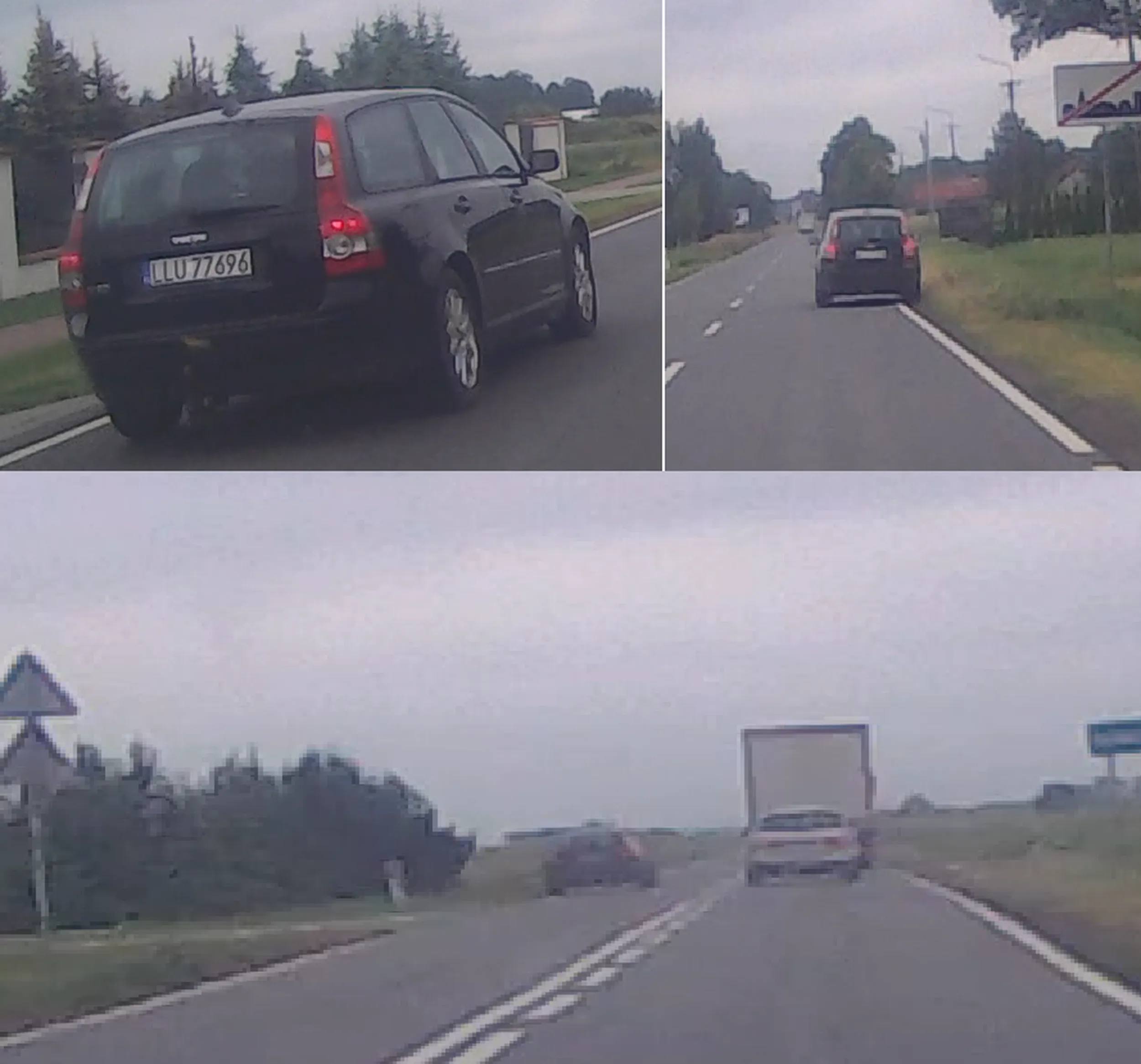 Kobieta po % lub jazda samochodem ją przerasta. Dwa manewry wyprzedzania i dwa razy jazda poboczem.