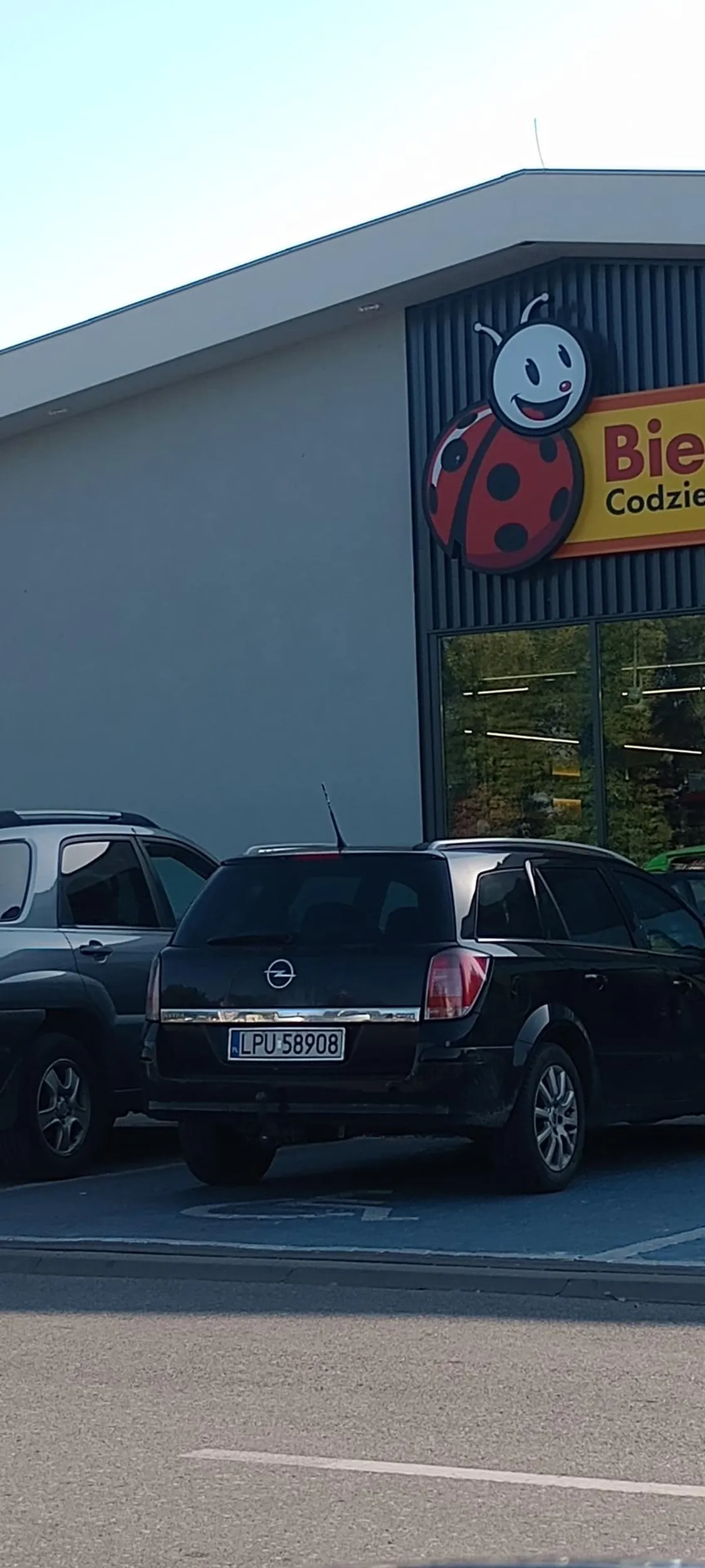 Pani pod biedronką w Kurowie nie wie do czego służy parking dla osób niepełnosprawnych