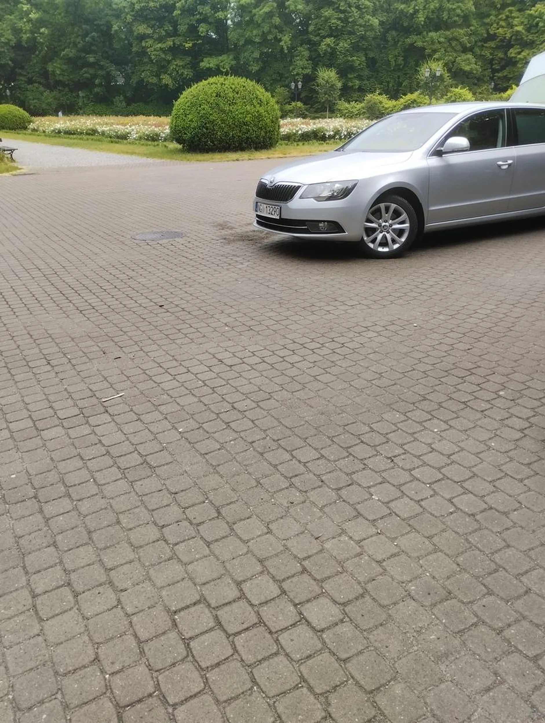 Pan jechał po lewej stronie alejki parkowej .Był chamski i ordynarny .Wydzierał się na dostawcę że źle jeździ mimo iż to on źle jechał.Pan ma ewidentny kłopot z kulturą i agresją