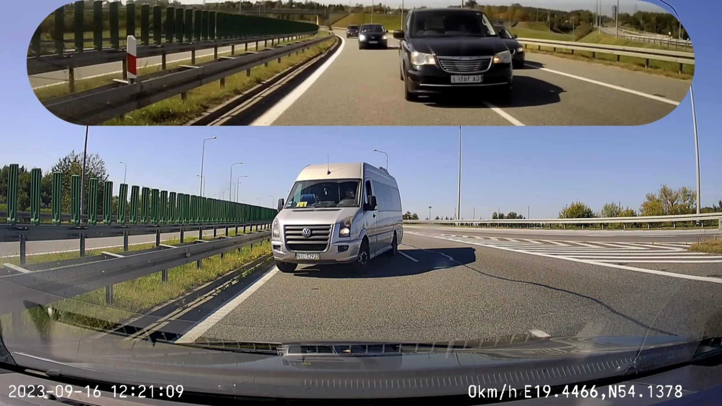 Kierowca jeździ pod prąd.