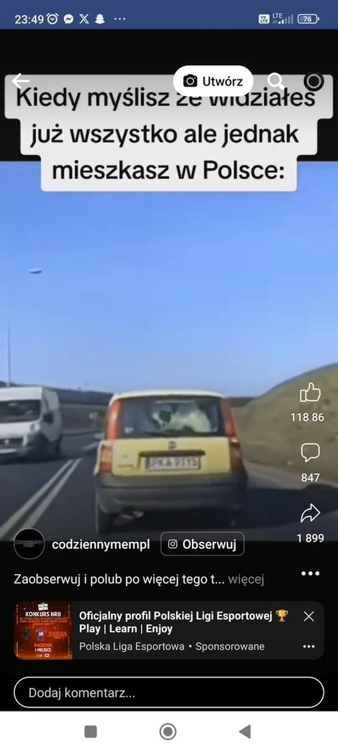 Wozik krowy w bagażniku