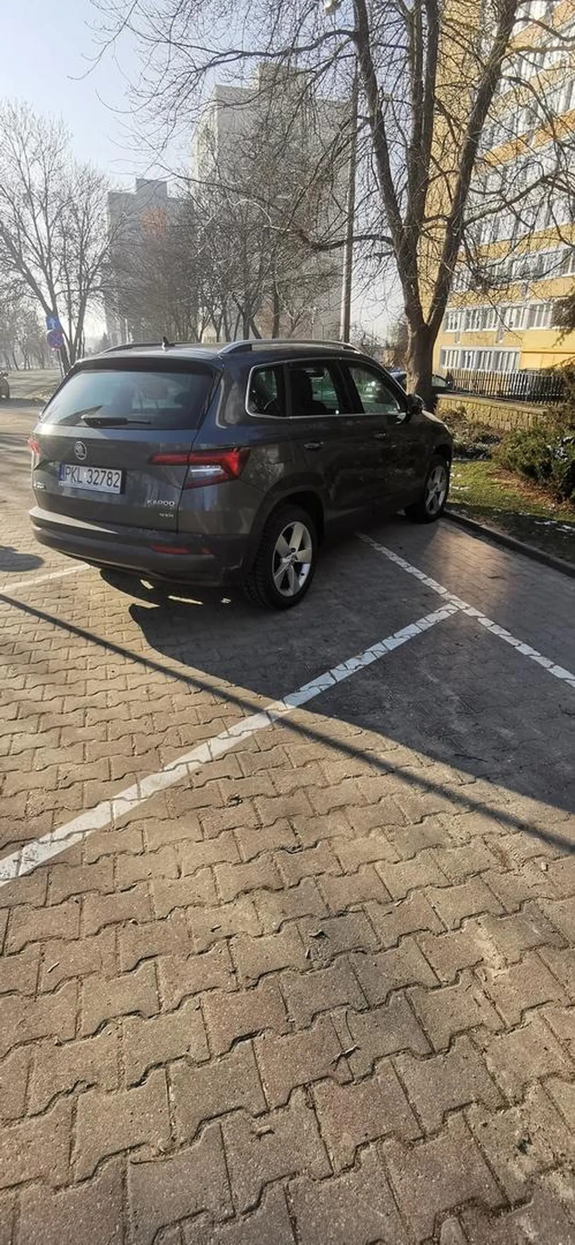 Jakie Panisko parkuje na chodniku, nie widzi lini stanowisk!