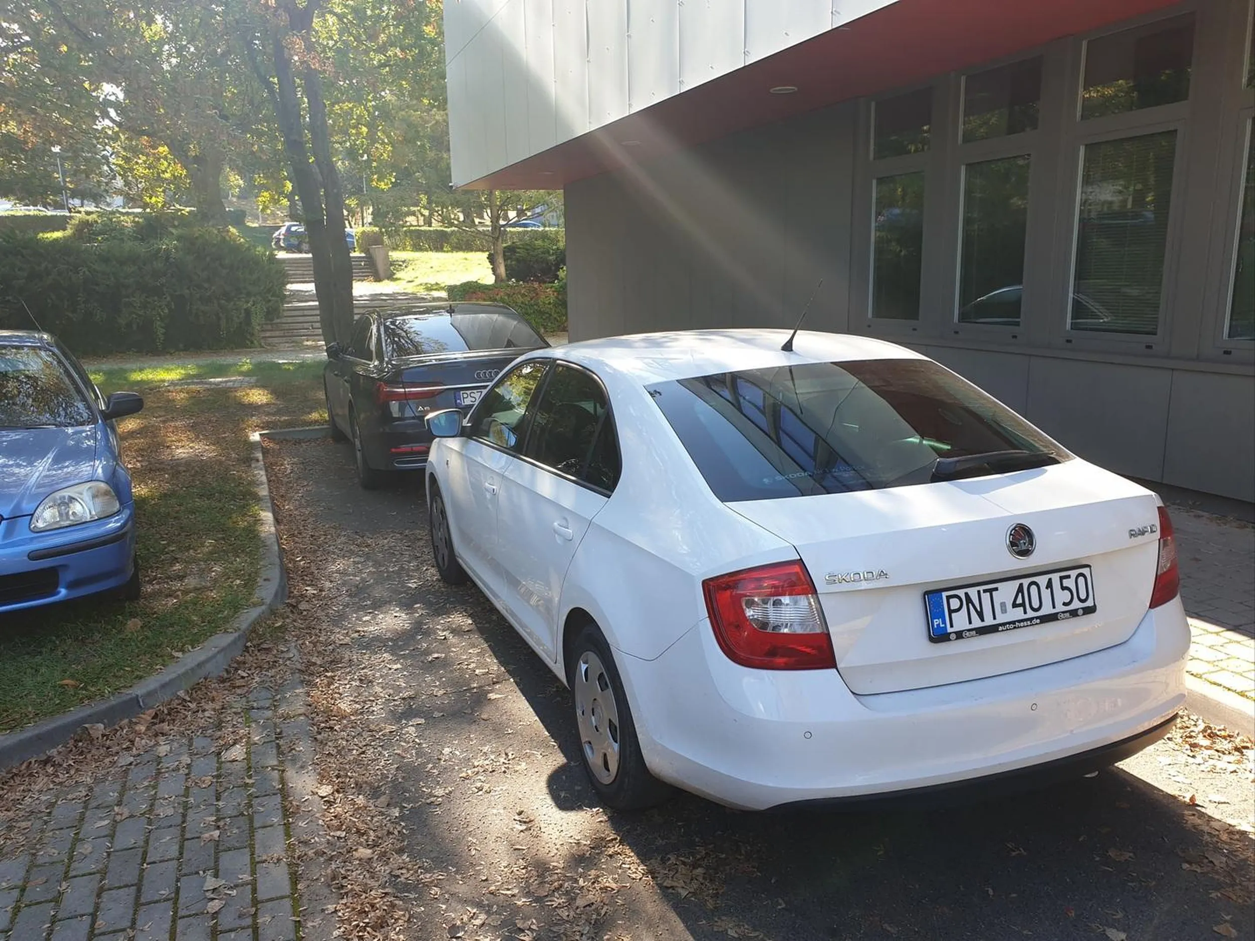 kierowca niepełnosprawny, ale sprawny by zastawić dwa samochody