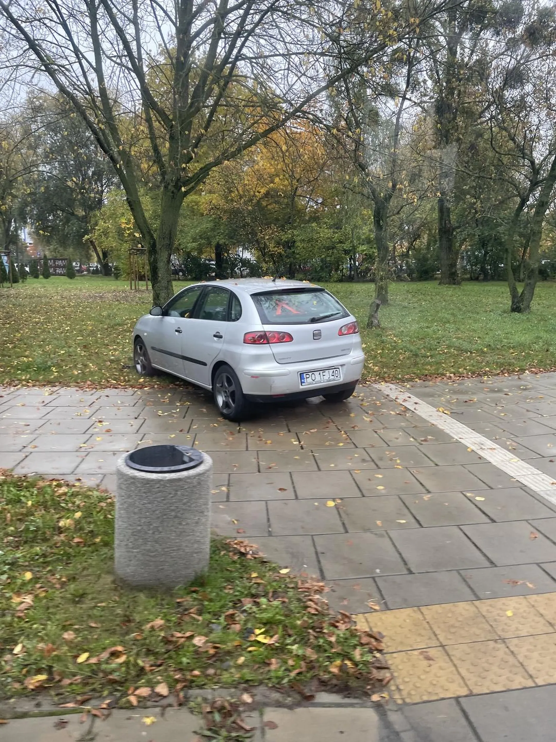 typ znalazł sobie parking tuż przy zieleni.. lecz czy to napewno droga? (Tak to droga szkoda że dla pieszych)