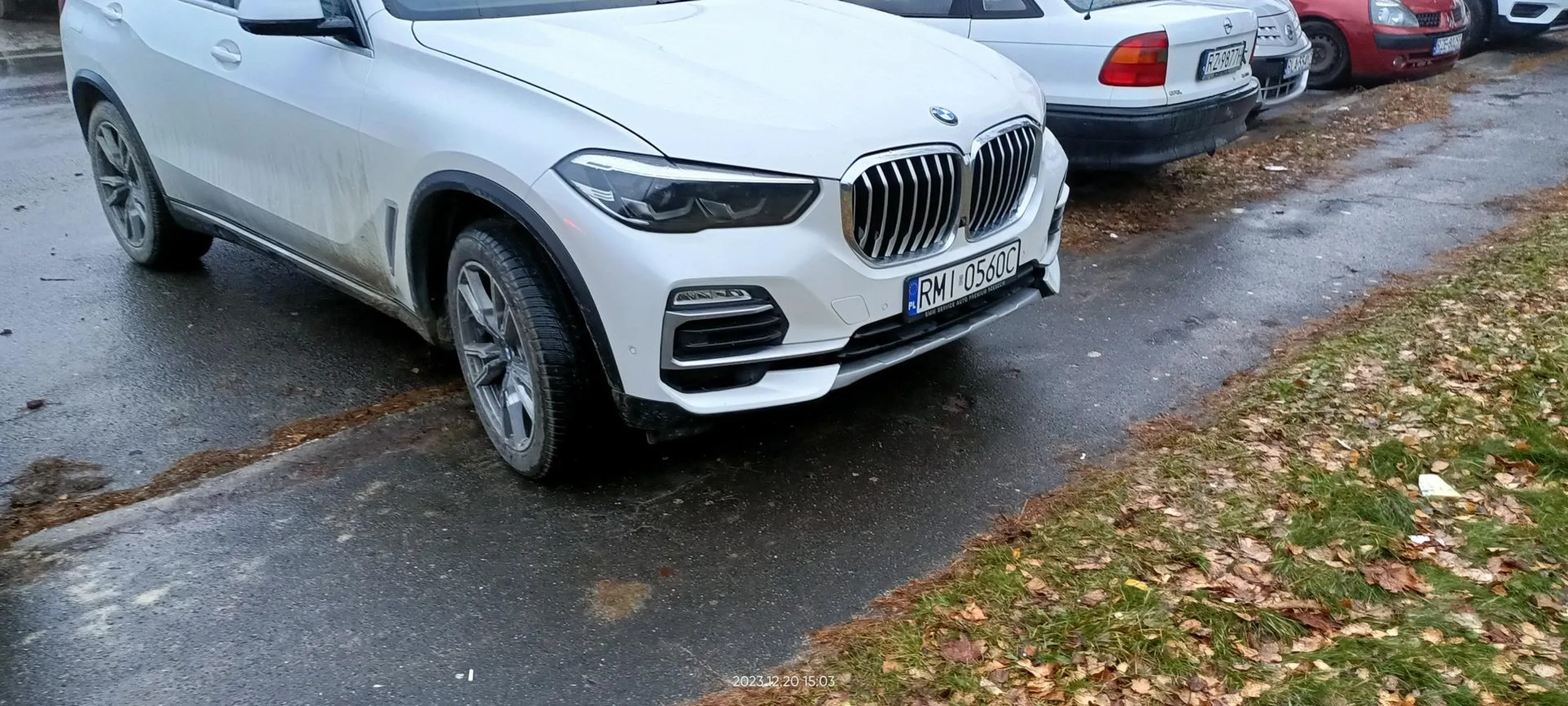 Menda wjebała się na chodnik.