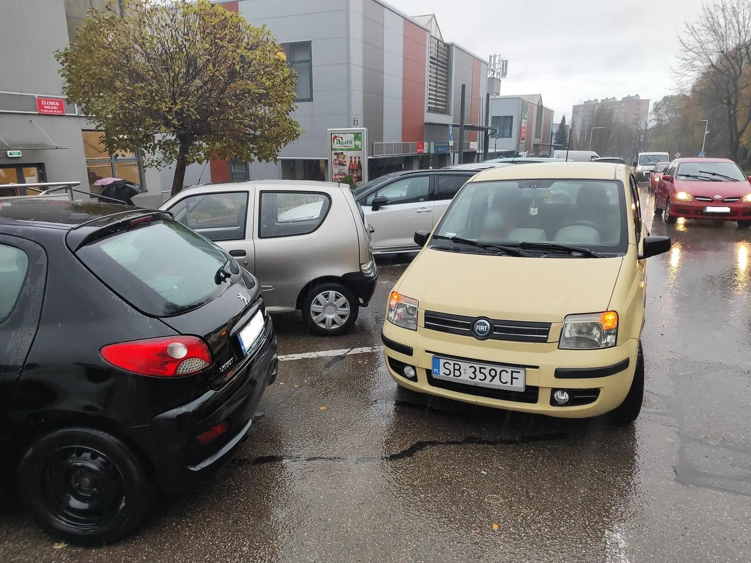 Przychodząc z powrotem na parking zastaję samochód stojący z wyłączonym silnikiem z działającymi światłami awaryjnymi. Blokuje wyjazd z miejsca parkingowego, utrudniając jednocześnie pozostałym członkom ruchu swobodne poruszanie się. Jedyny pasażer pojazdu to dziecko, siedzące z przodu. Czekam minutę, dwie, po trzeciej minucie zjawia się księżna z tekstem: "Ja tylko do apteki".