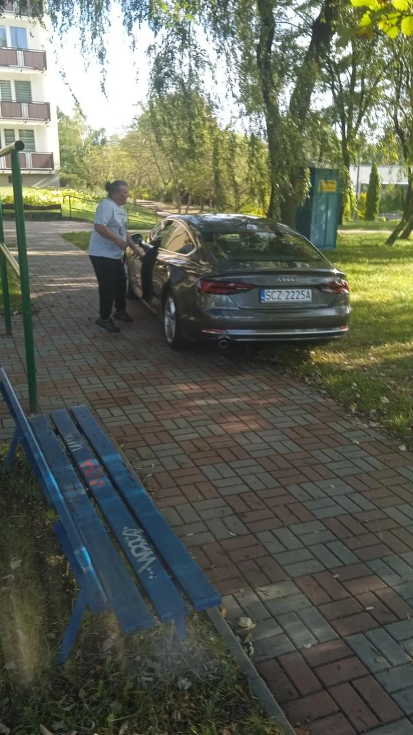 Niektórym wolno wjeżdżać gdzie się chce :) a parking 10 metrów obok...