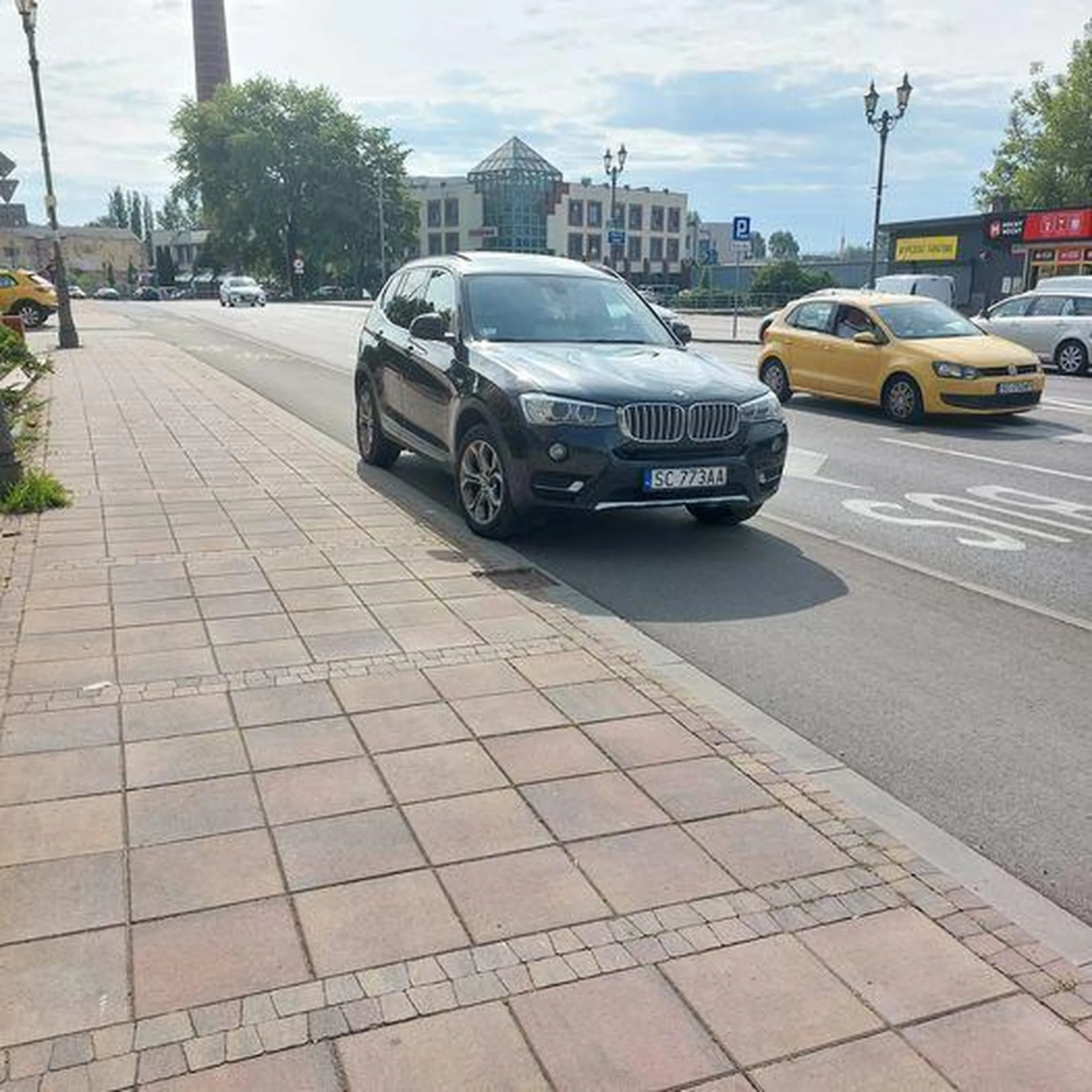 Parkowanie na ścieżce rowerowej