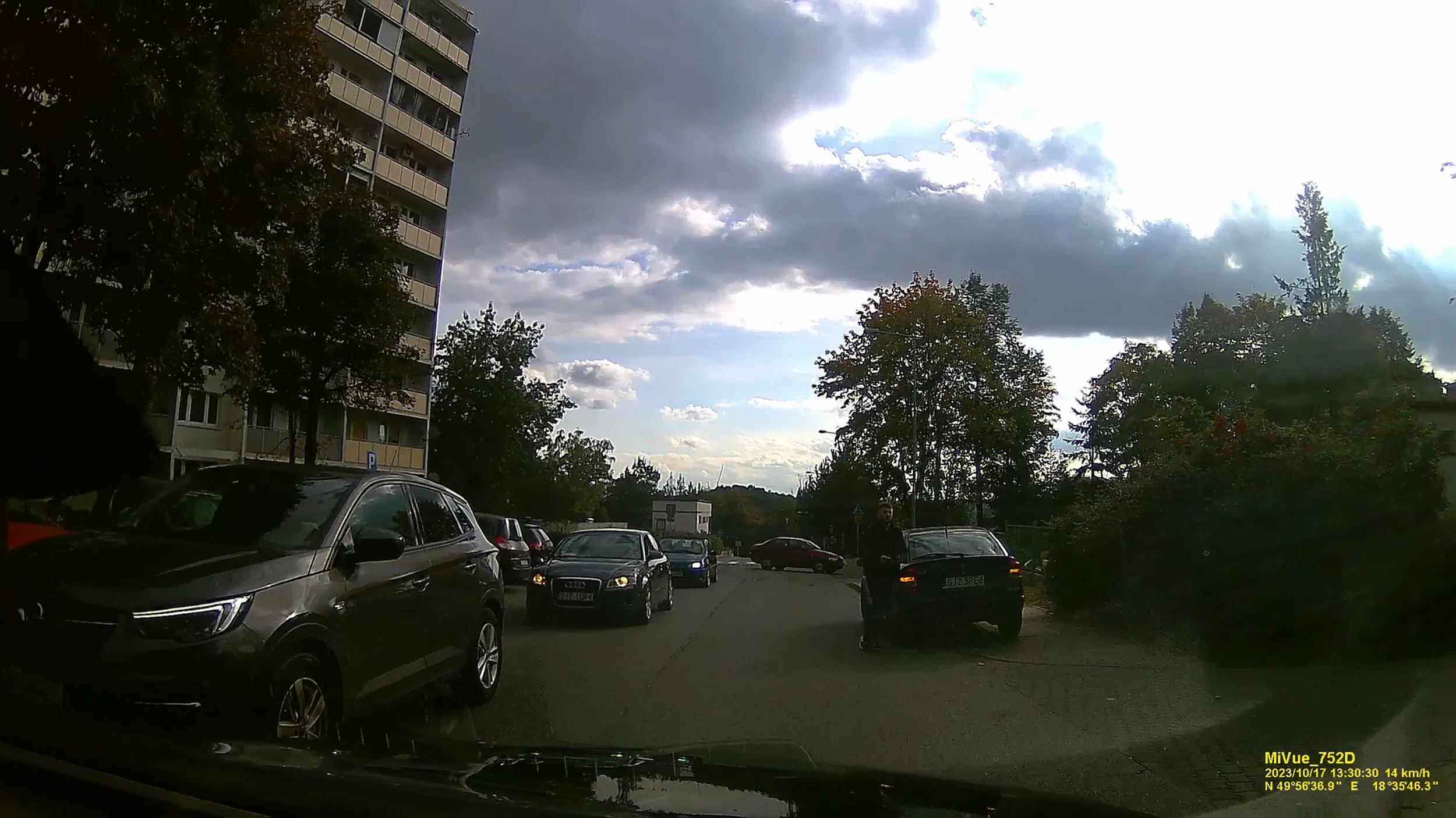 Jaśnie panicz zaparkował na chodniku włączył awaryjne i sobie poszedł. Zablokowany chodnik. Utrudniony płynny przejazd samochodów. Wiocha!