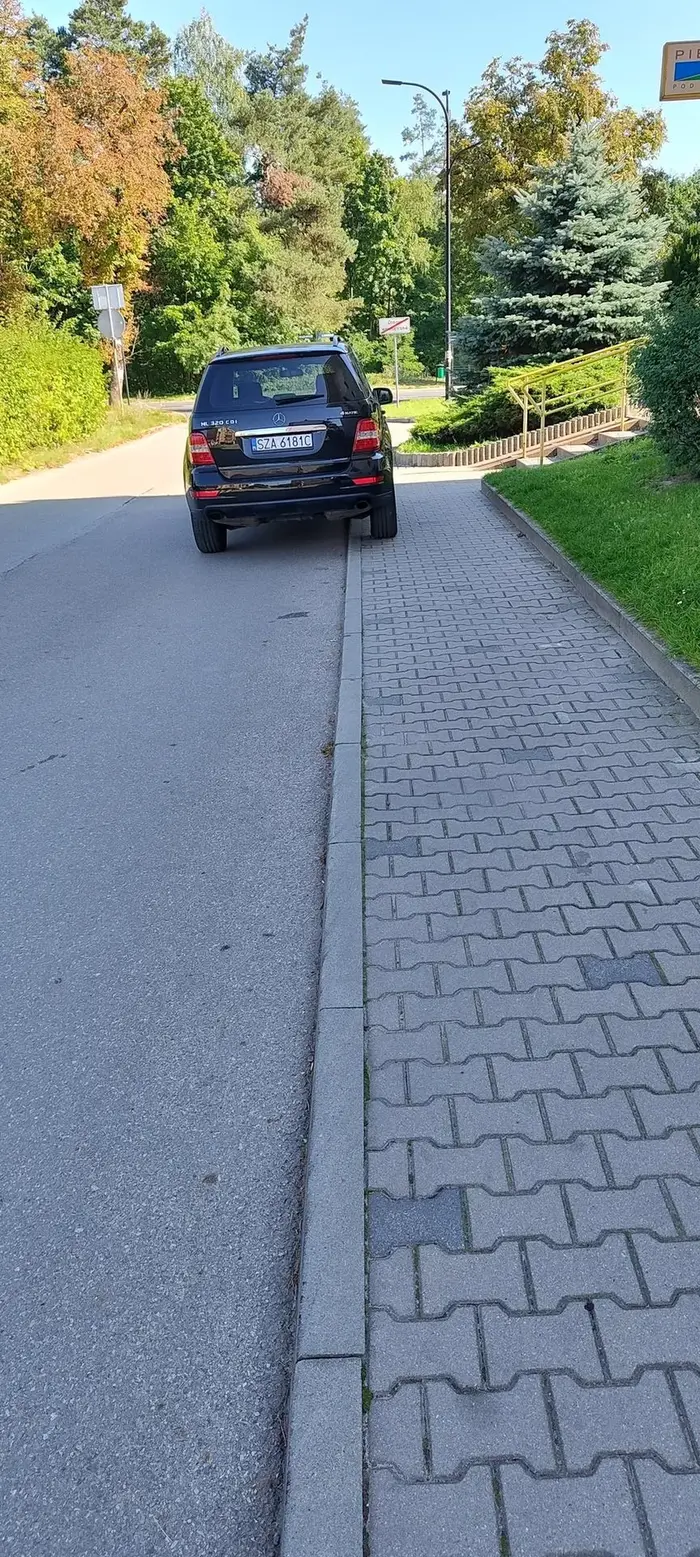 Kolejny inteligent do parkowania . 2 metry w prawo jest parking.