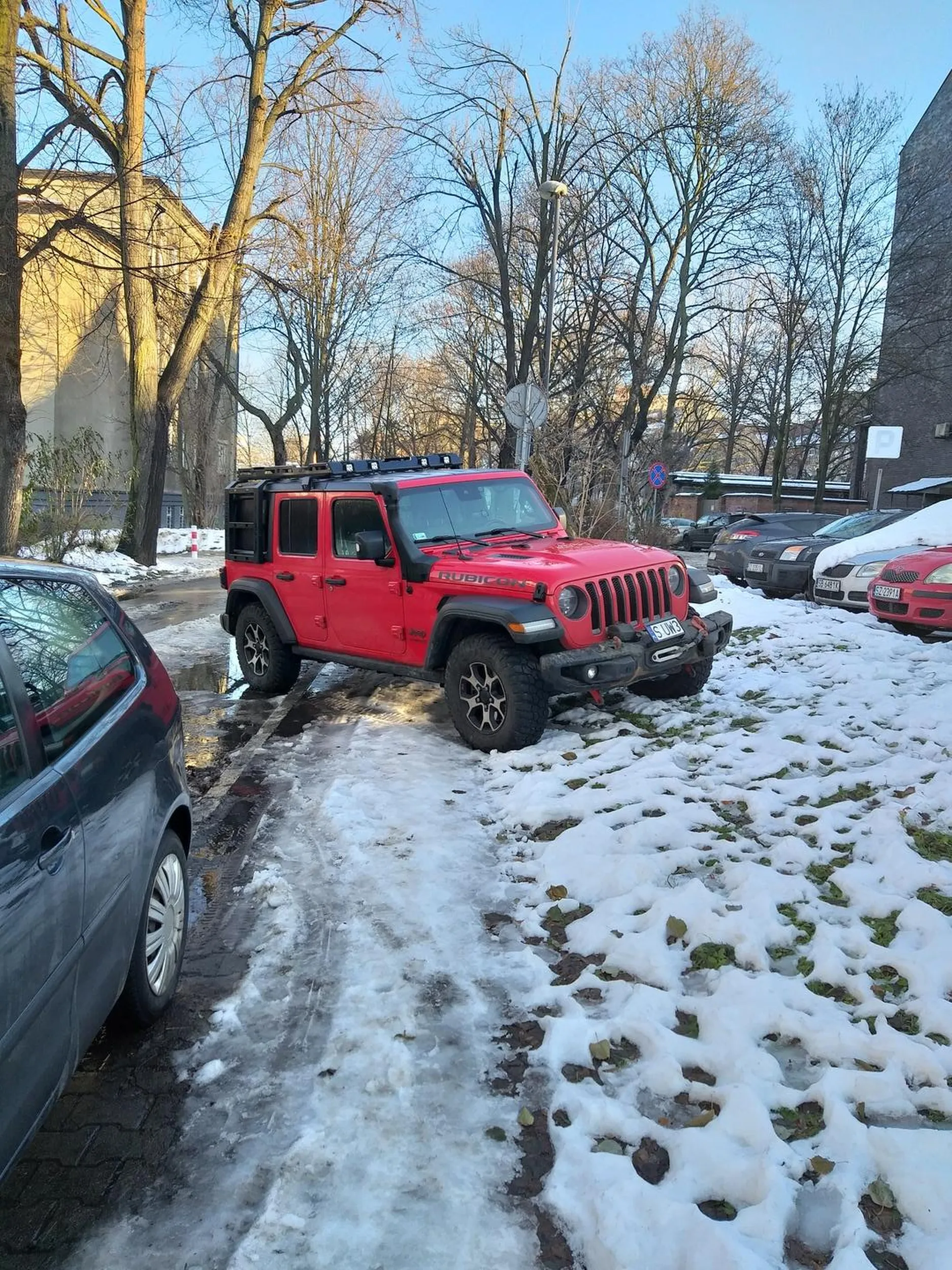 Naucz się parkować tępy ciulu! Nie ma to jak zastawić cały chodnik i kawałek trawnika gdy wszyscy wokól parkują równolegle...