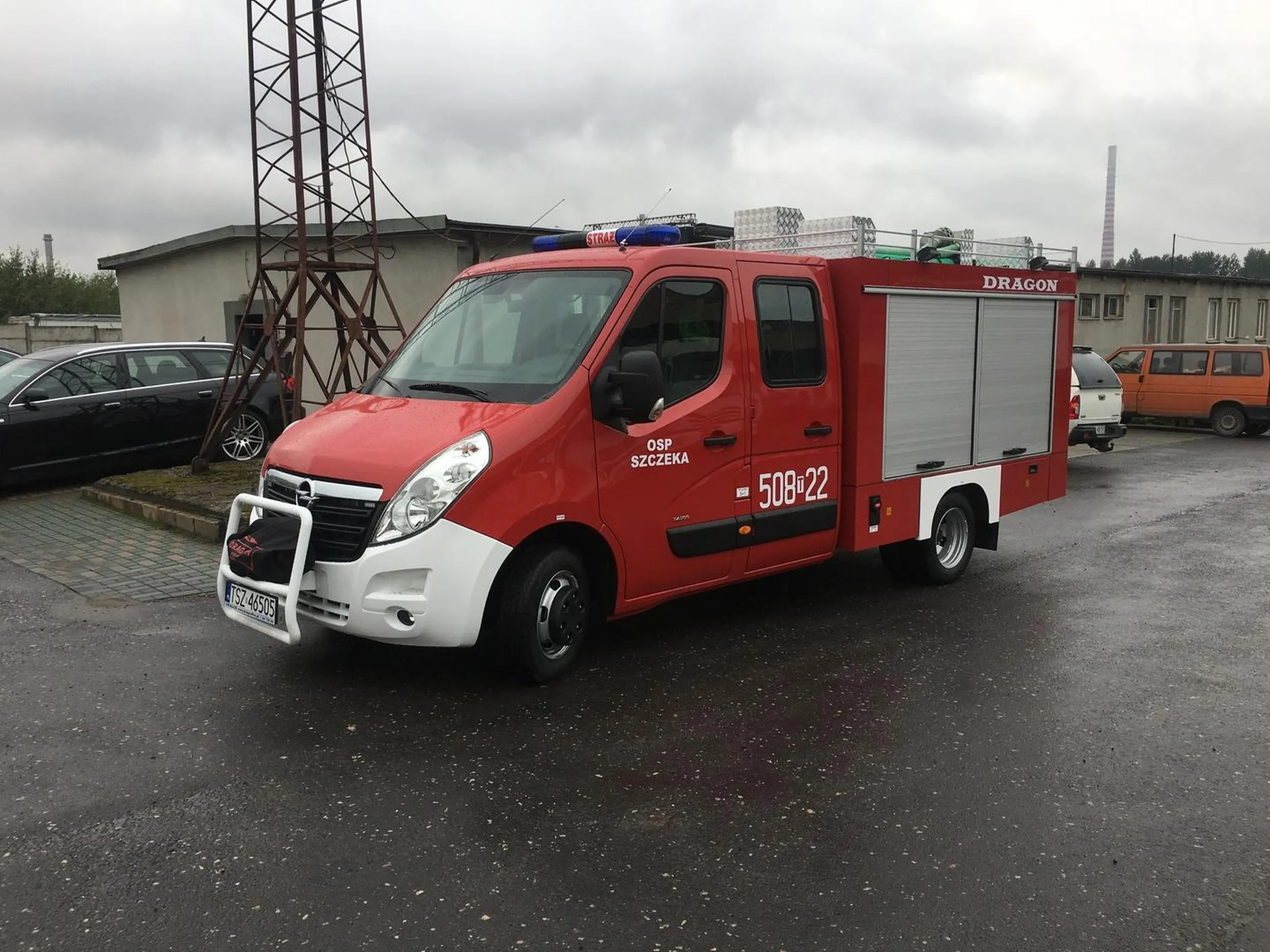 Samochód strażacki należący do OSP w Szczece