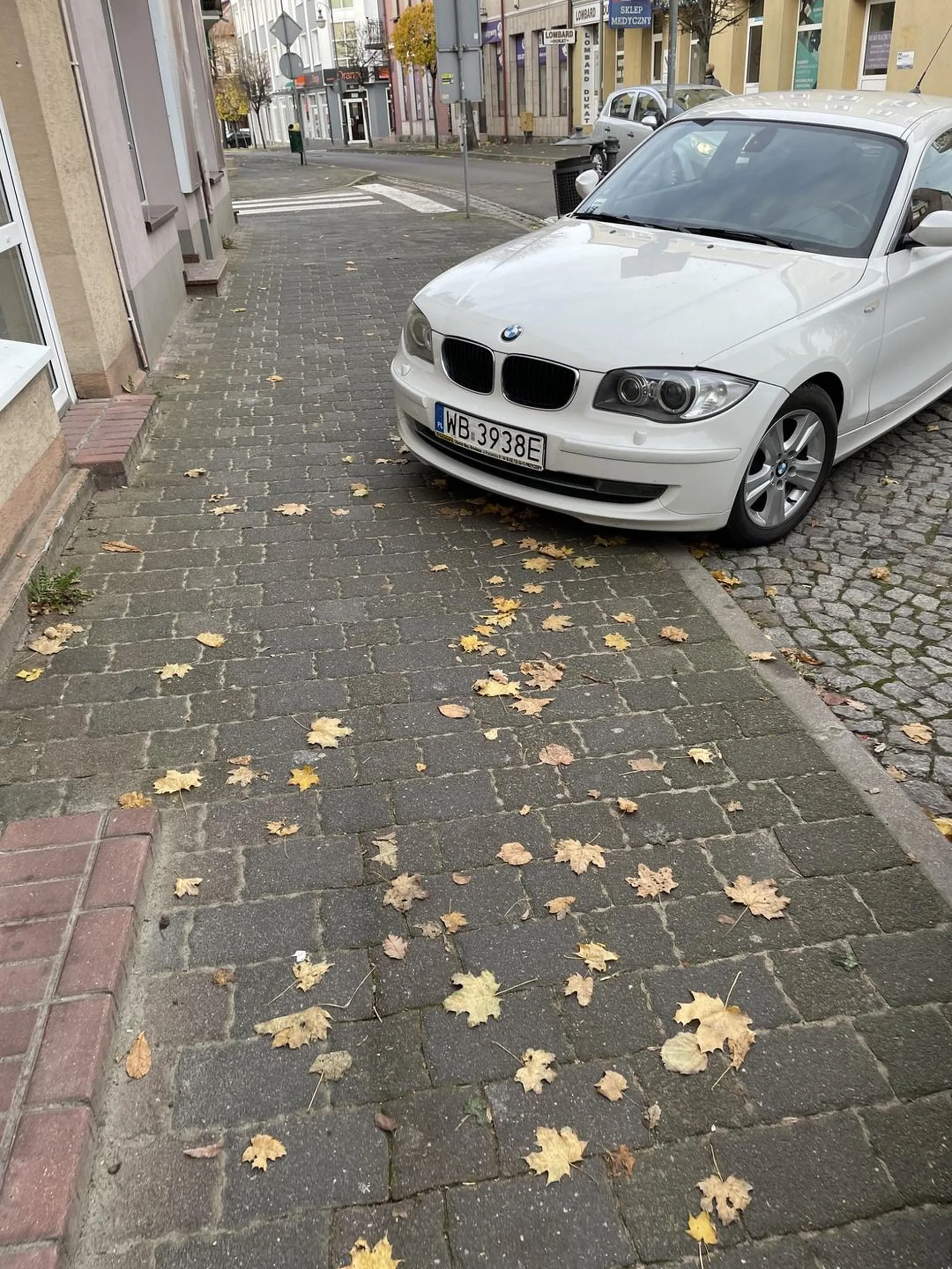 Baran blokuje połowę chodnika