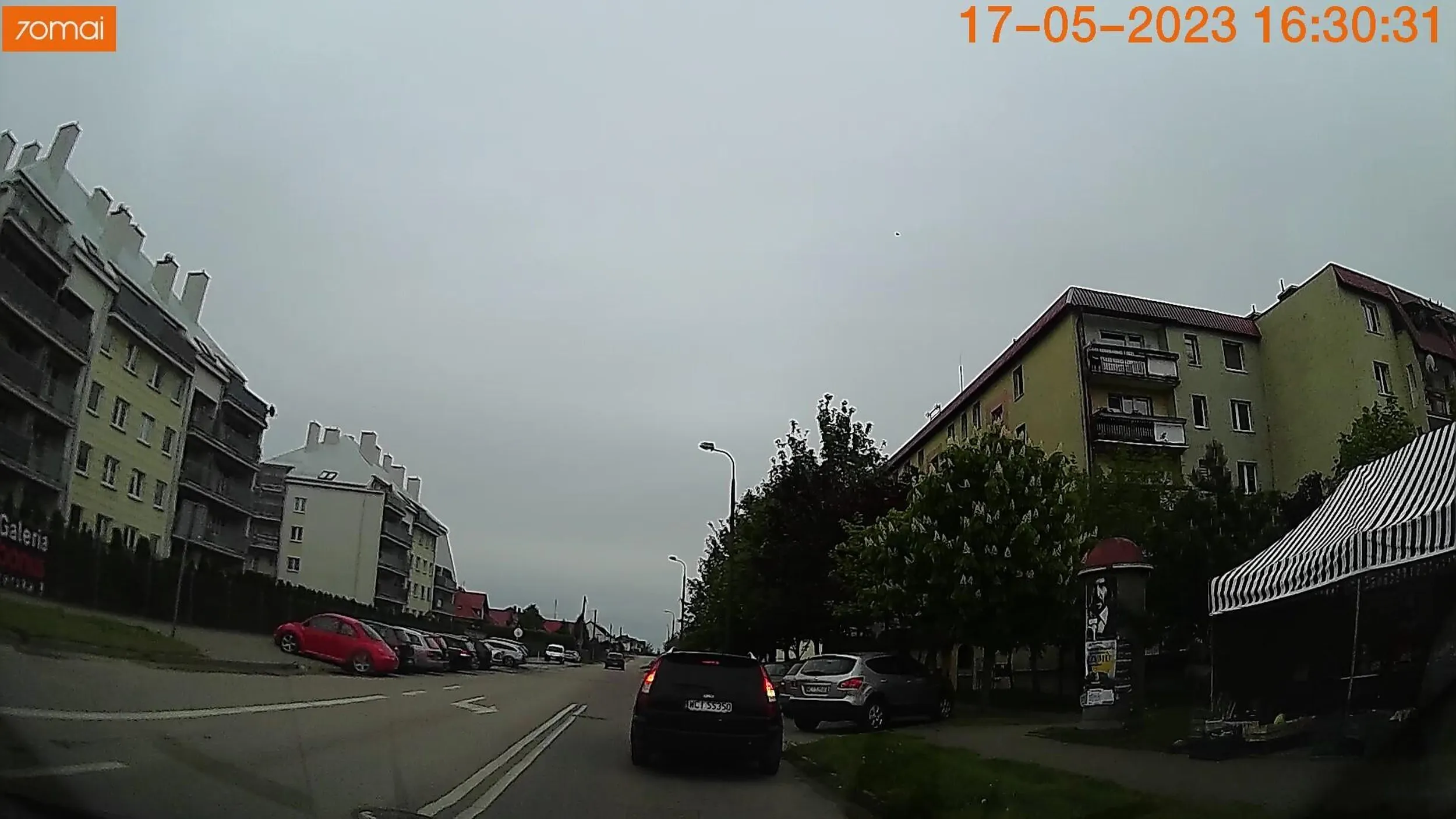 Zatrzymuje na podwójnej ciągłej auto bez powodu (znaczy się powód bardzo ważny - zrobienie zakupów na stoisku z warzywami. Kapusta już zbędna)