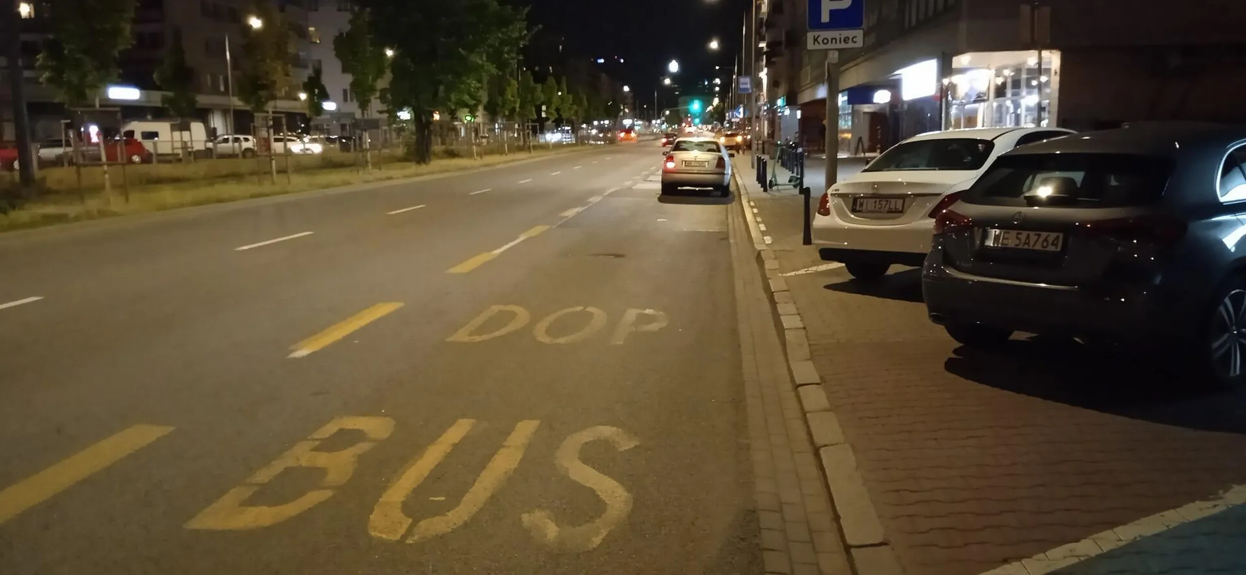 Koleś parkuje tak od kilku godzin tamując ruch na buspasie. Leży obok w alejce zapity z mordą w pudełku po pizzy. Cały usmarowany jakimś sosem. Majaczy coś pod nosem że jest dostawcą z Hallo Pizza i że ma zgody na parkowanie w ten sposób.