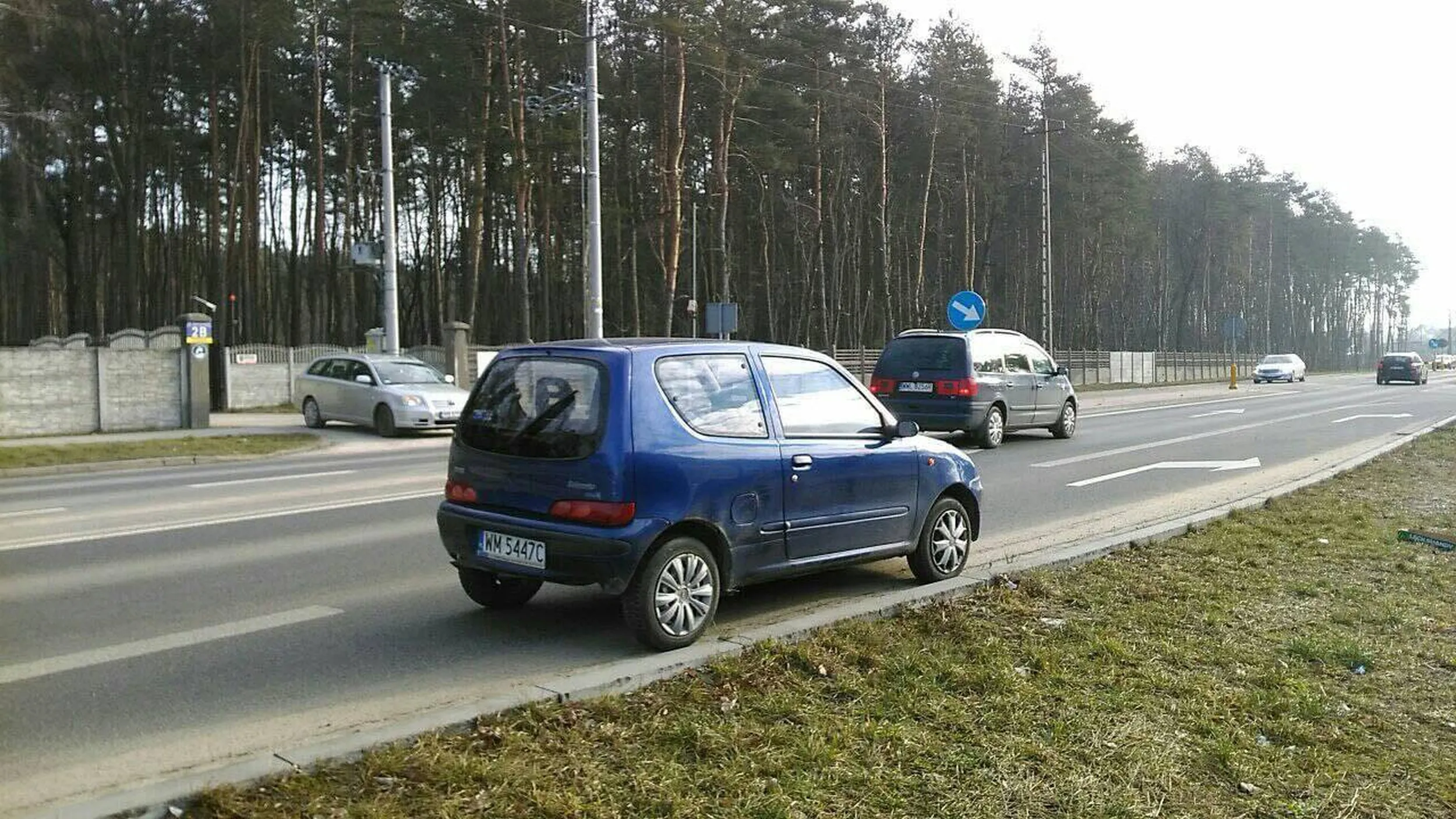 Pani kierowca, jakże piękna i kunsztowna, czując pokusę pójścia do sklepu zostawiła samochód na najbardziej ruchliwej drodze w Sulejówku pod Warszawą, aby odwiedzić supermarket netto. Nic tylko wstać i klaskać