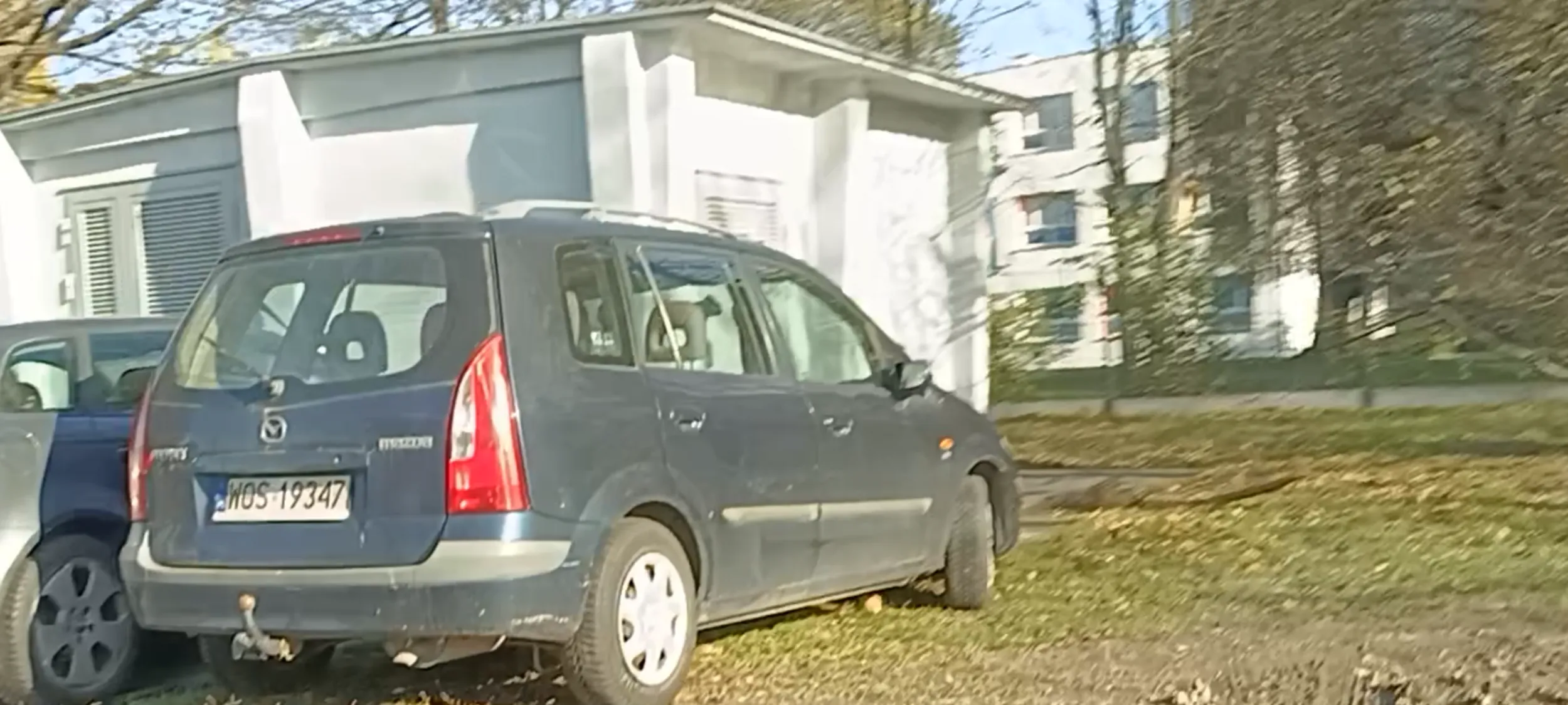 Klasyka wieśniackiego parkowania= na trawie.